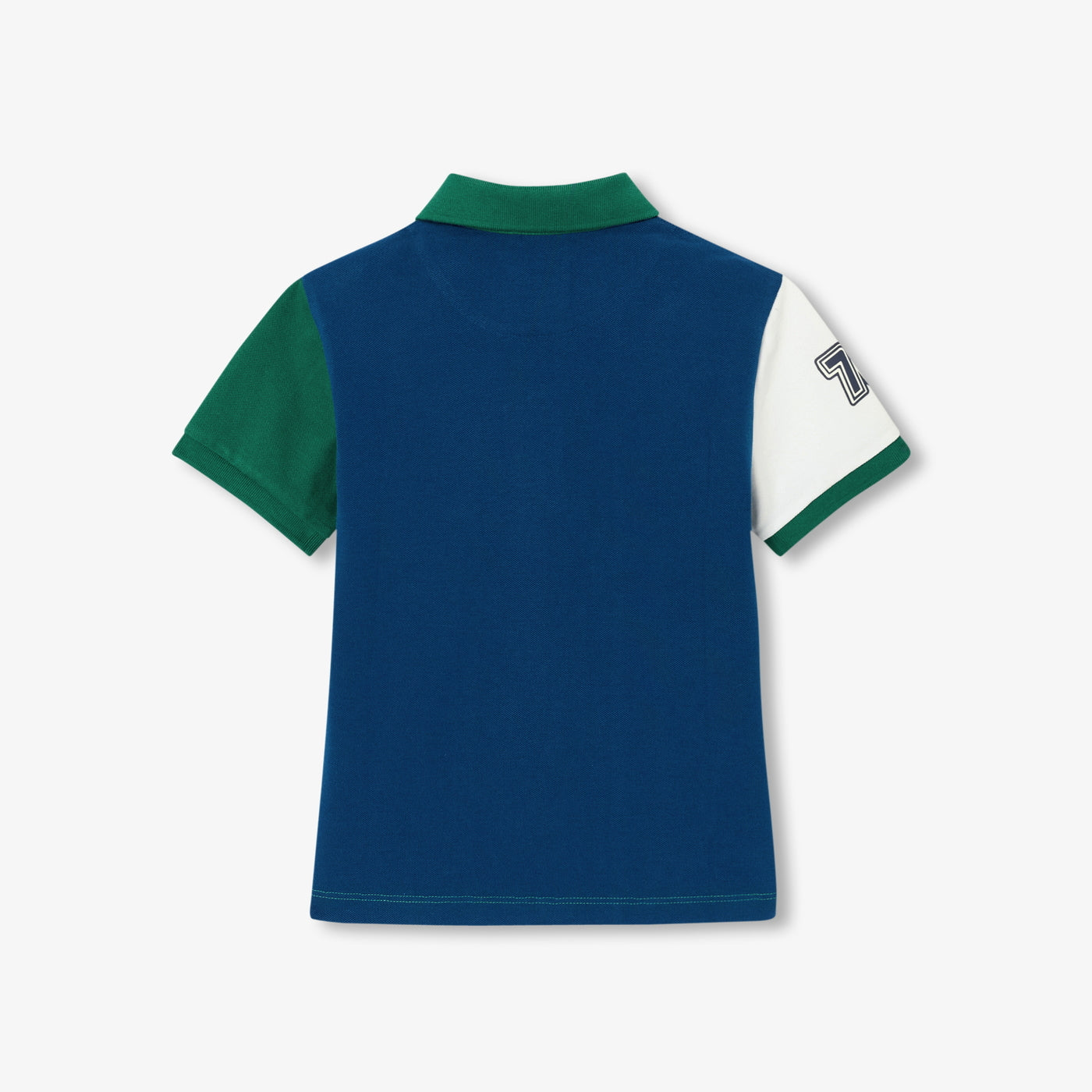 Boy cotton piqué polo shirt - blanc/vert