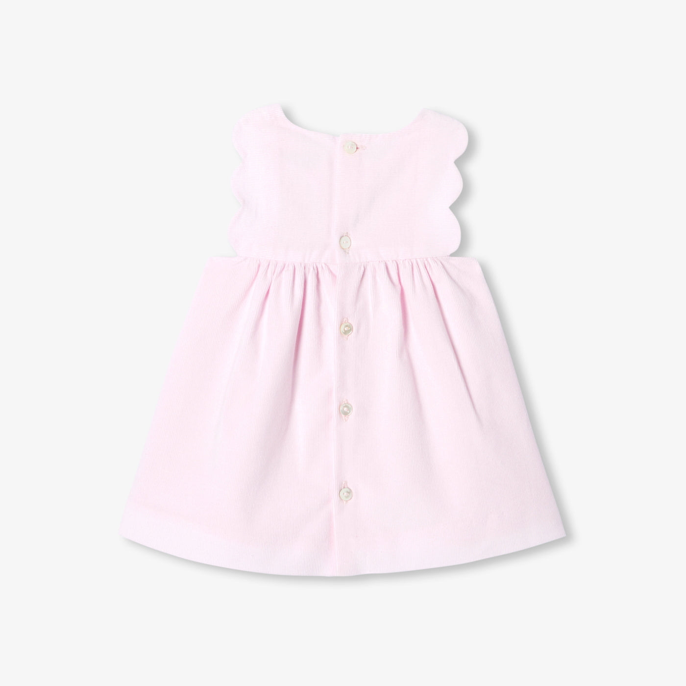 Baby girl pinafore dress in fine-ribbed corduroy - rose pale jacadi