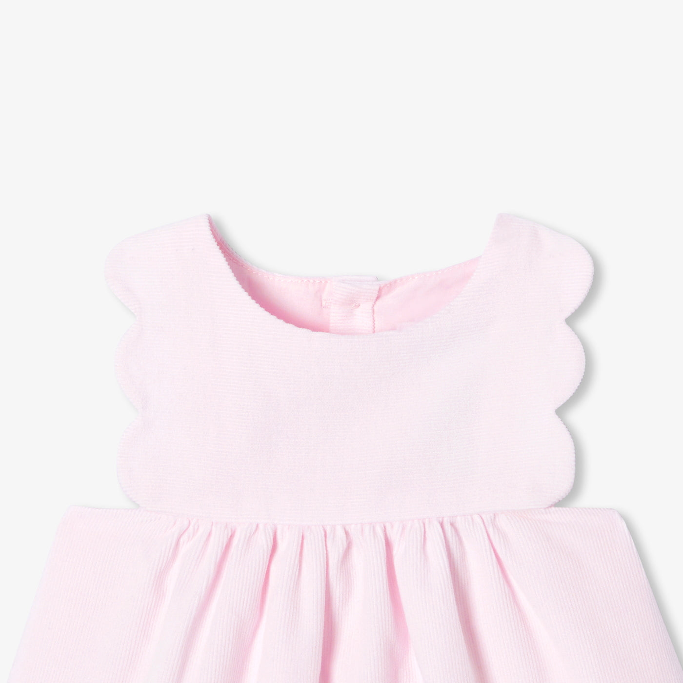 Baby girl pinafore dress in fine-ribbed corduroy - rose pale jacadi