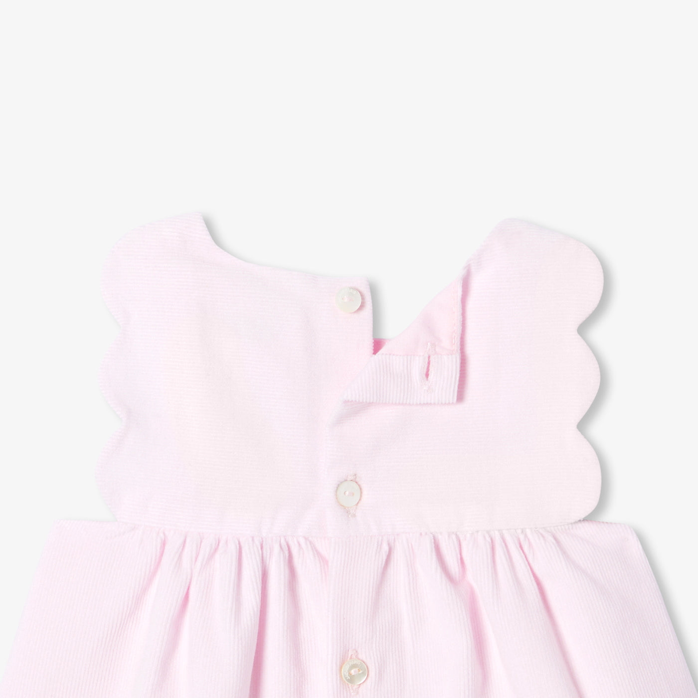 Baby girl pinafore dress in fine-ribbed corduroy - rose pale jacadi