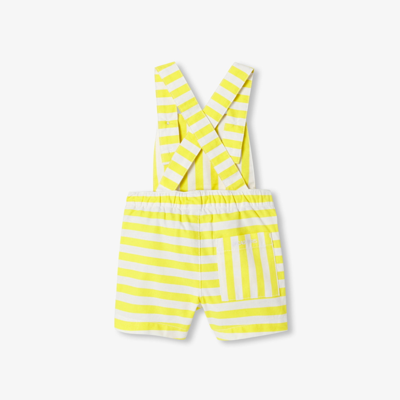 Baby boy striped twill dungaree shorts - blanc/jaune