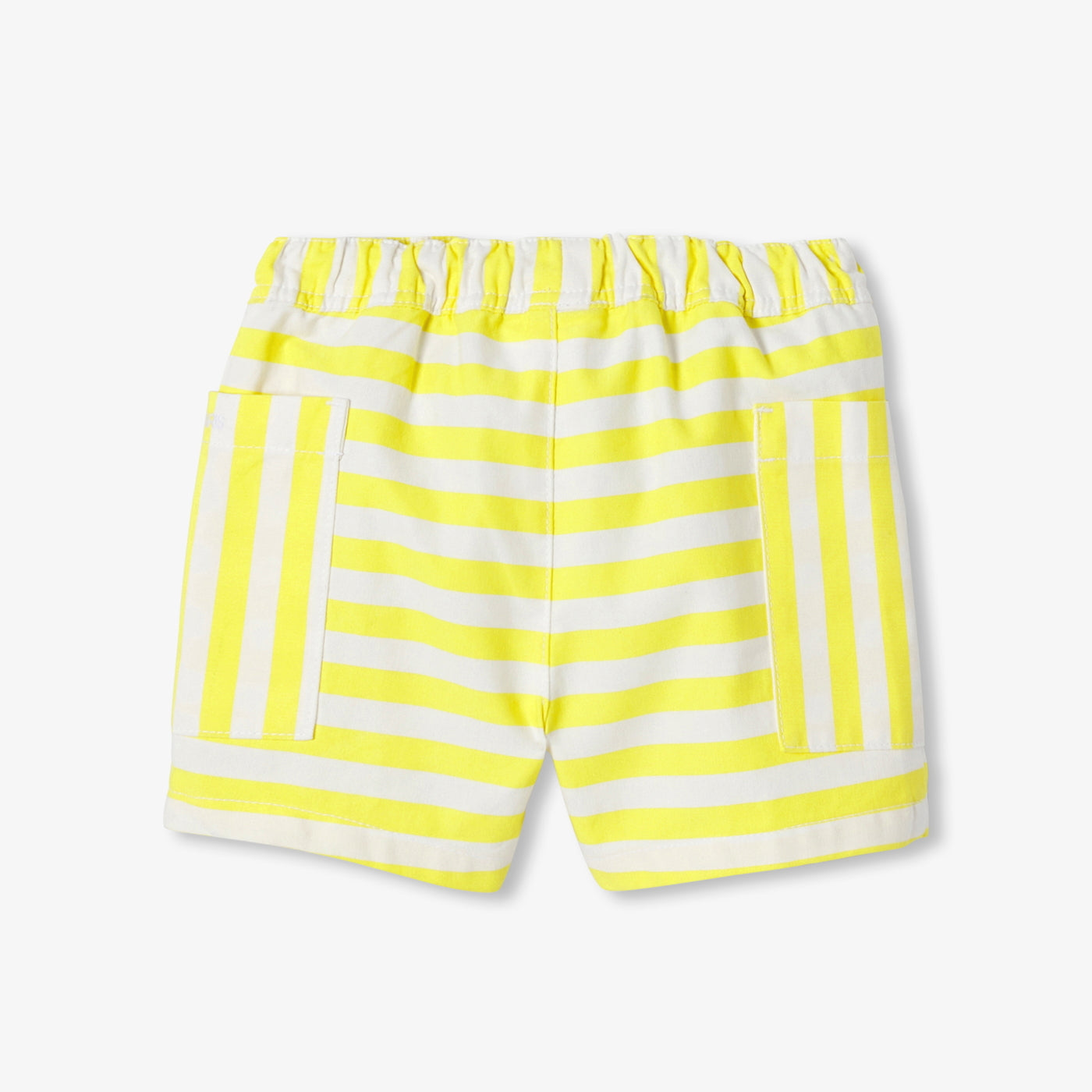Baby boy striped twill shorts - blanc/jaune
