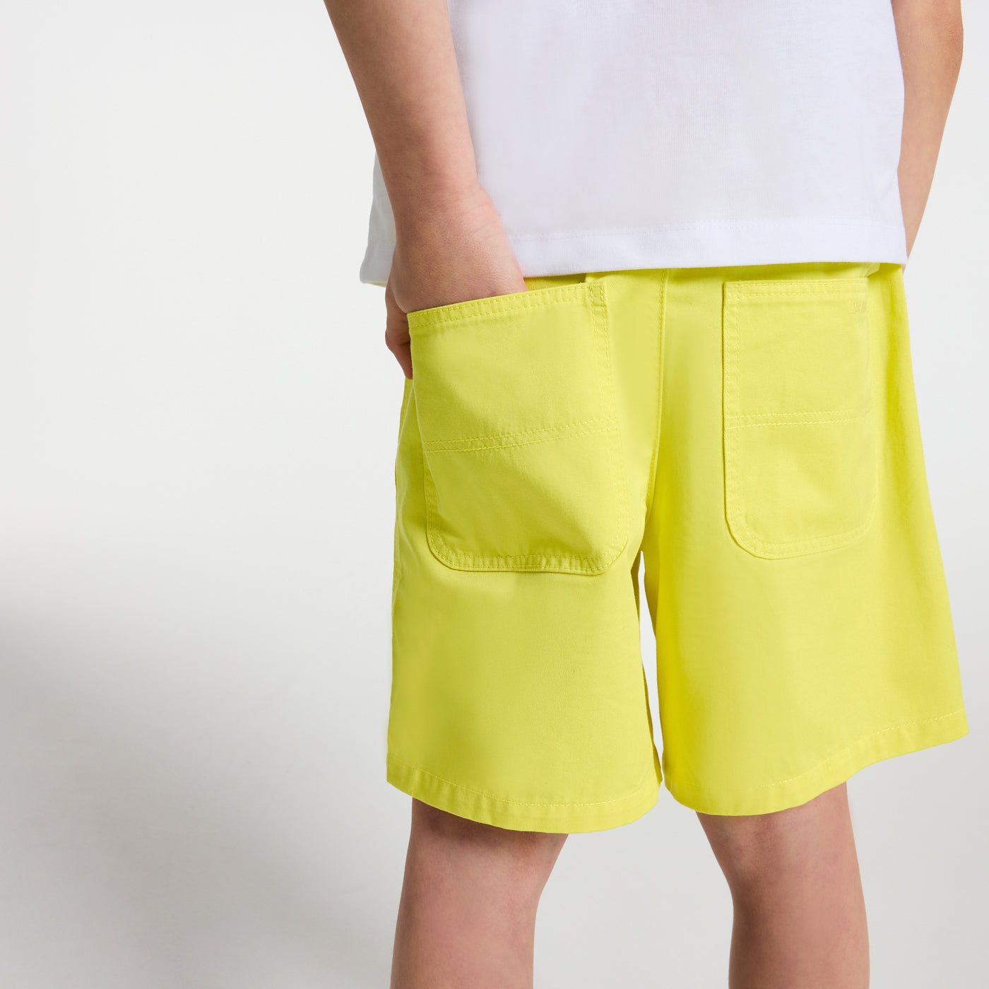 Boy cotton twill Bermuda shorts - jaune soleil