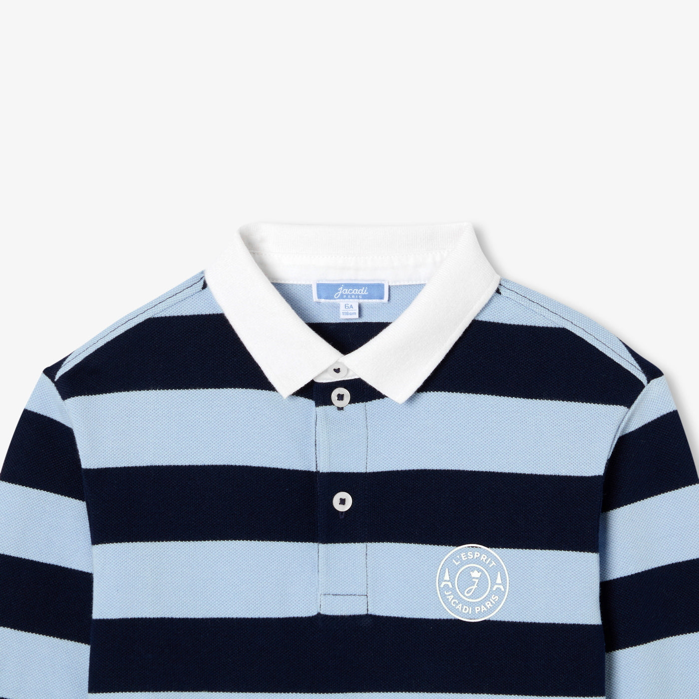 Child cotton piqué rugby polo shirt - bleu/multico