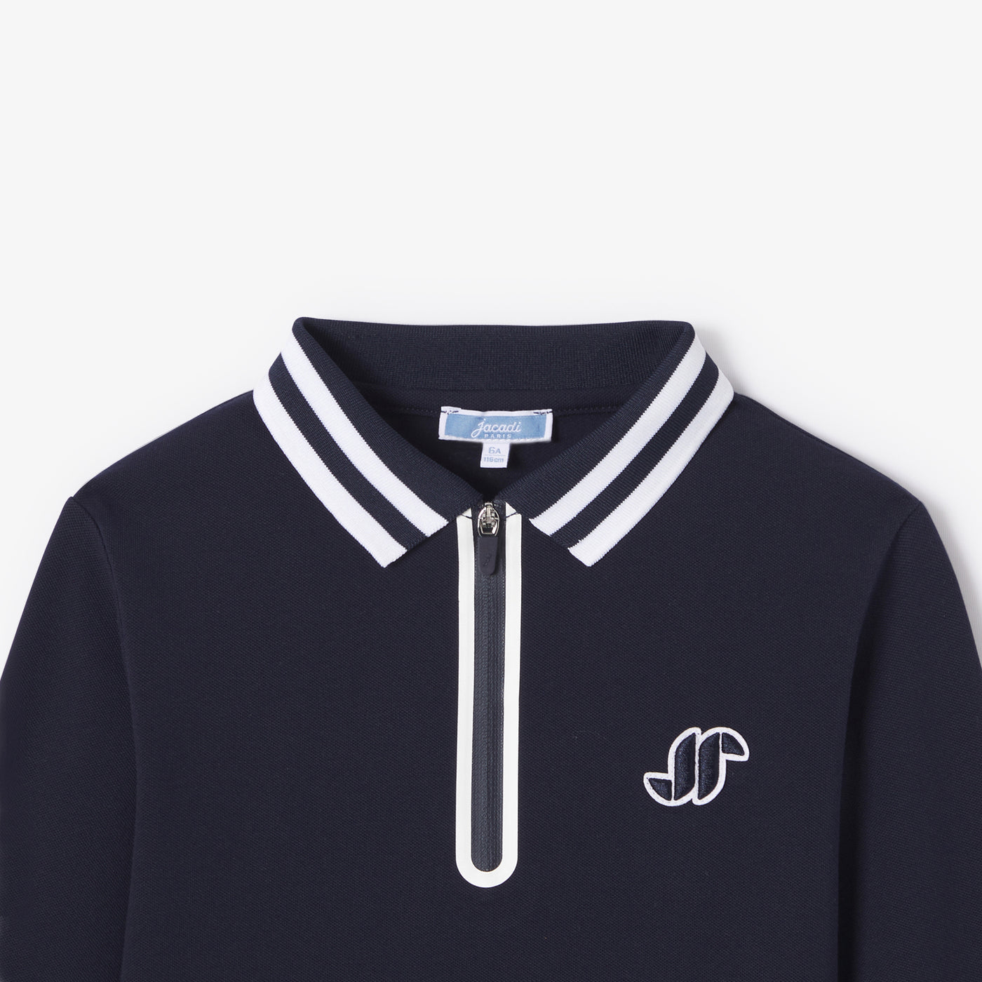 Boy long-sleeved cotton polo shirt - marine jacadi
