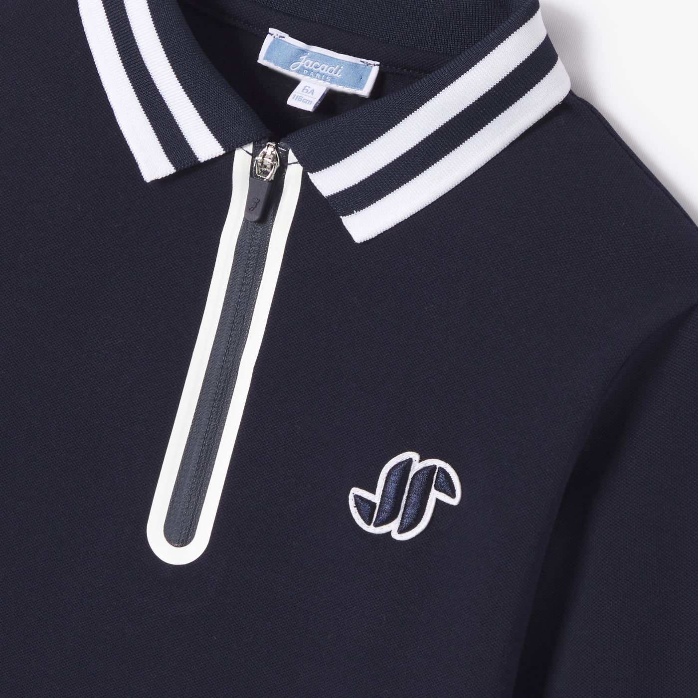 Boy long-sleeved cotton polo shirt - marine jacadi