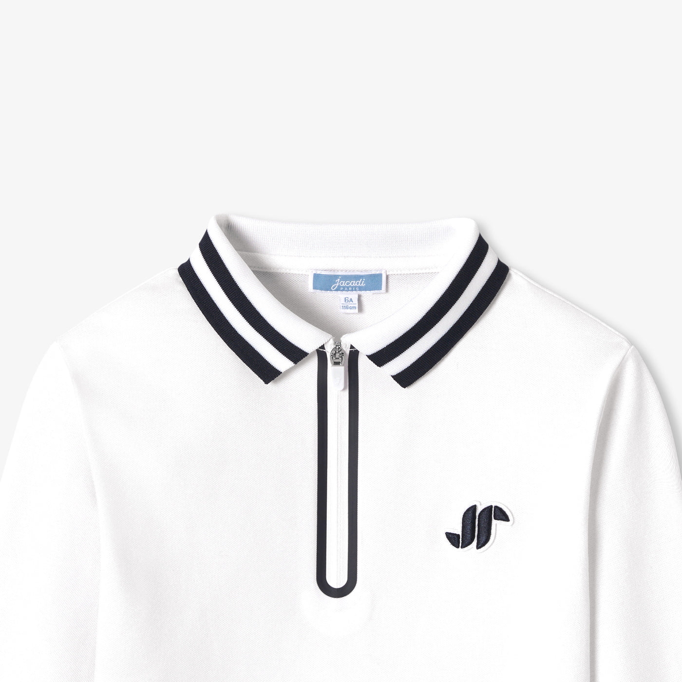 Boy long-sleeved cotton polo shirt - blanc jacadi