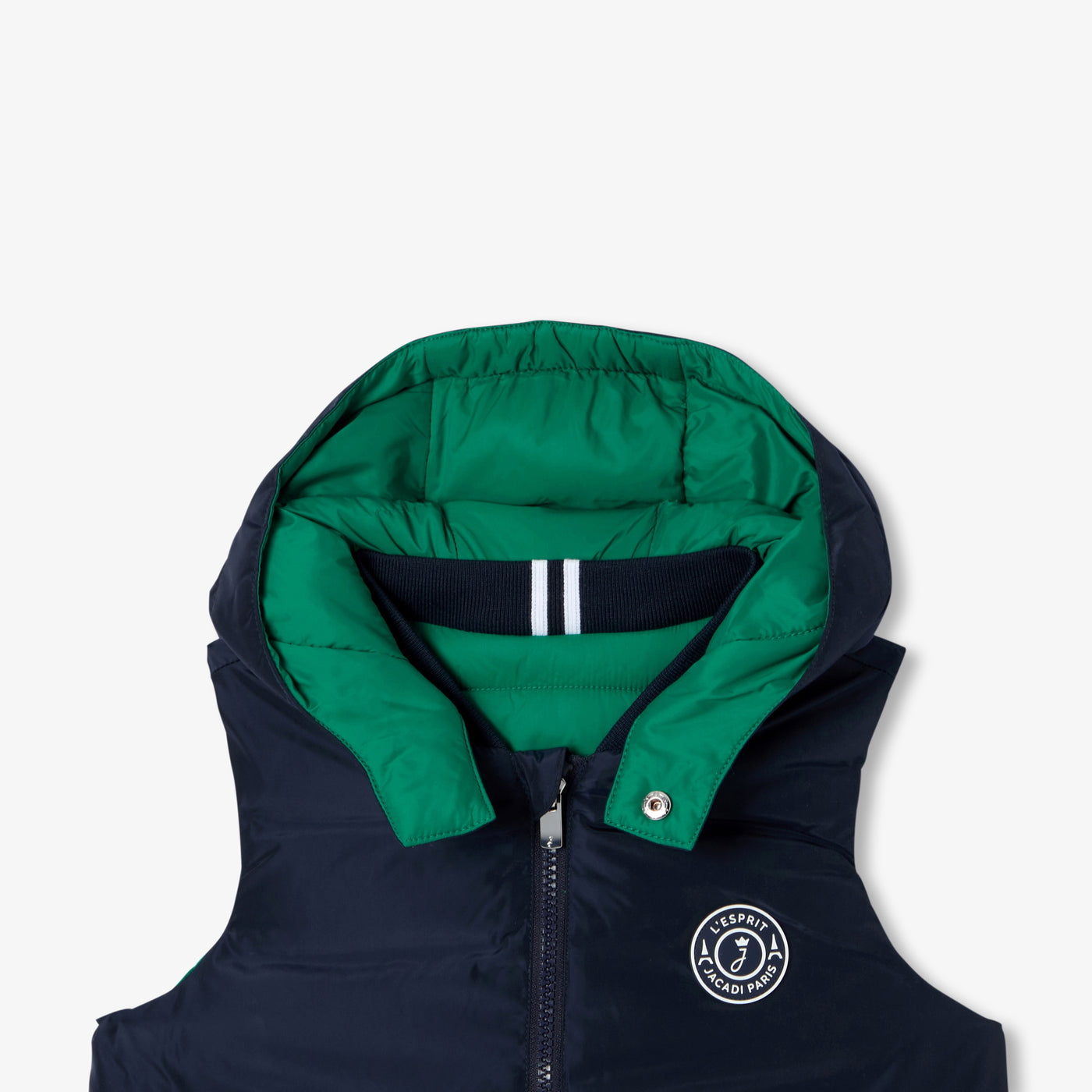 Boy reversible sleeveless paded jacket - marine/vert