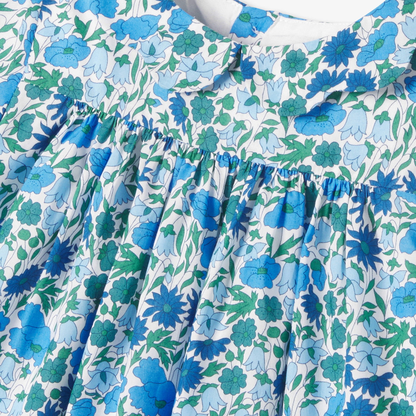 Baby girl Liberty fabric dress - bleu/multico