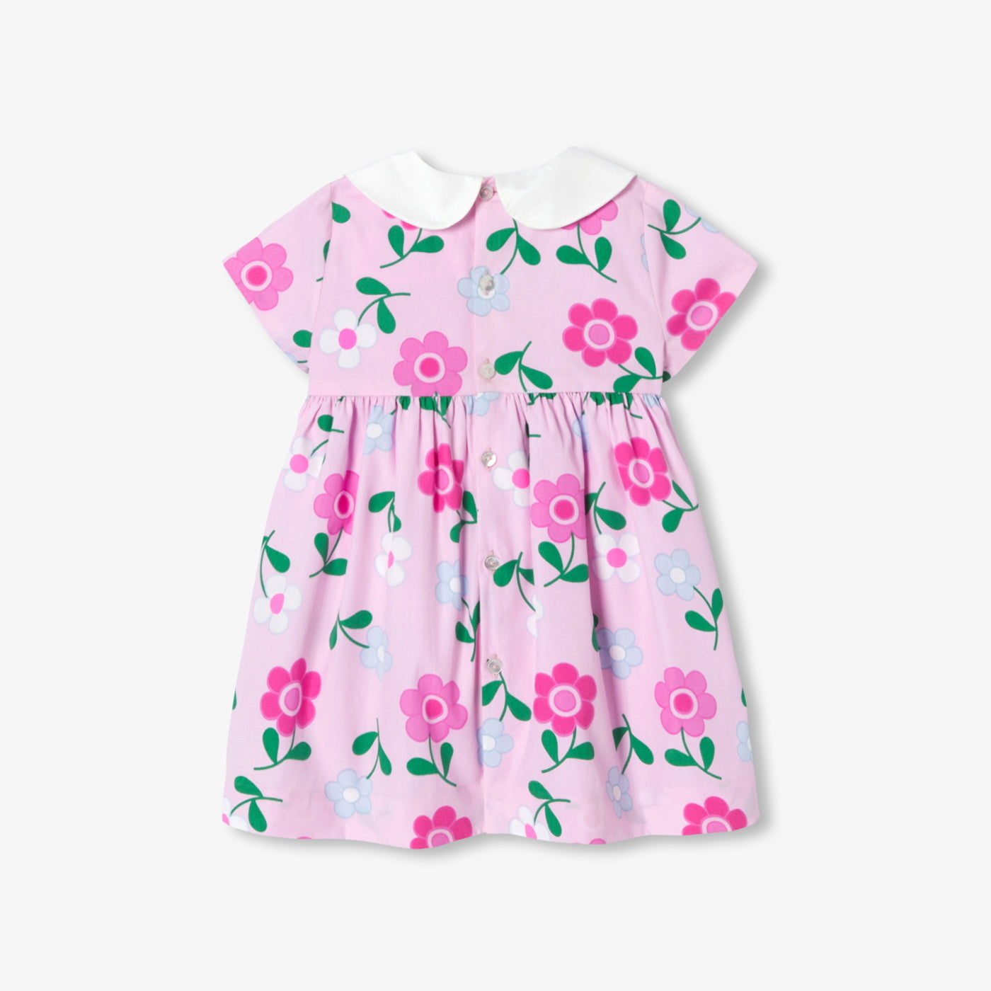 Baby girl floral popeline dress - rose/multico