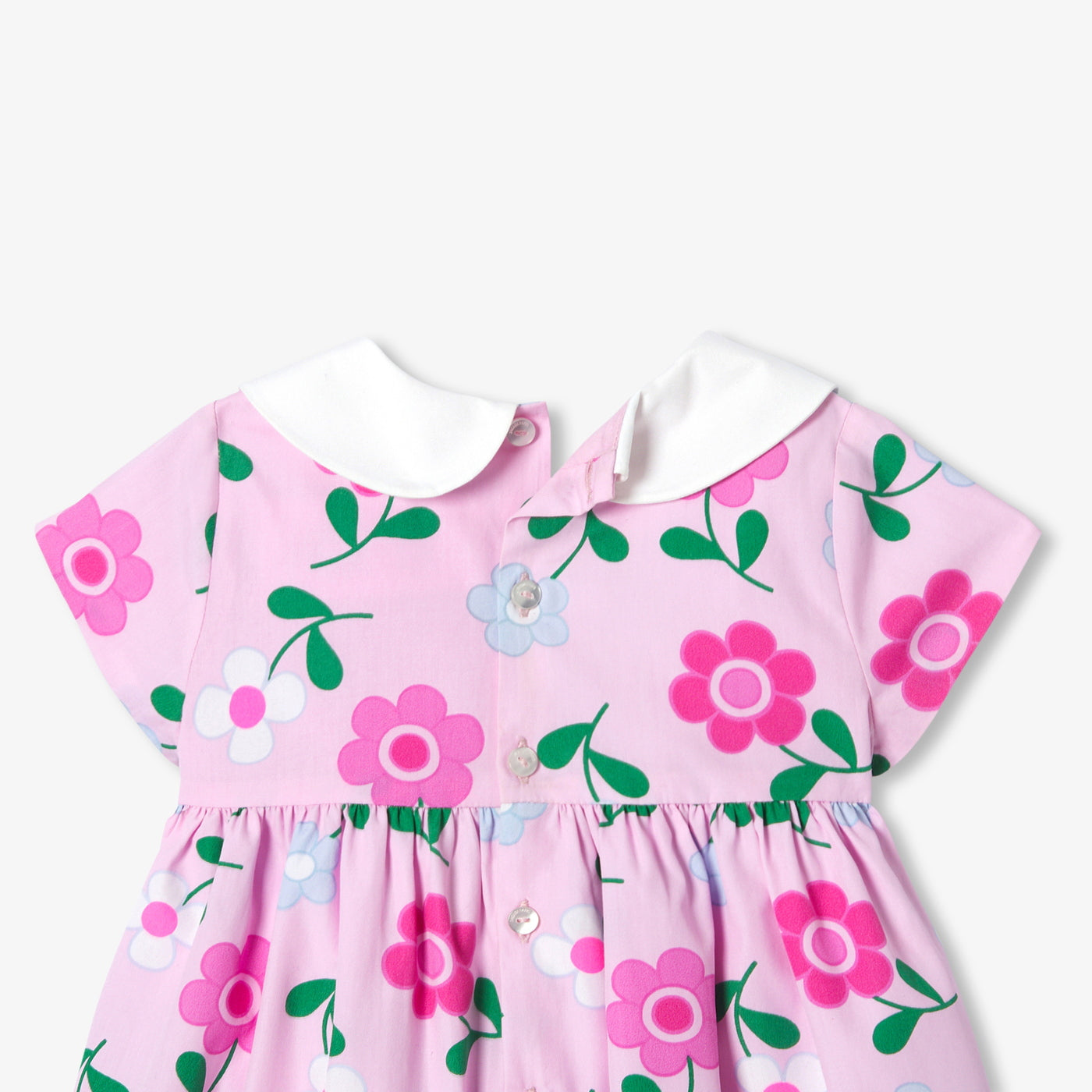 Baby girl floral popeline dress - rose/multico