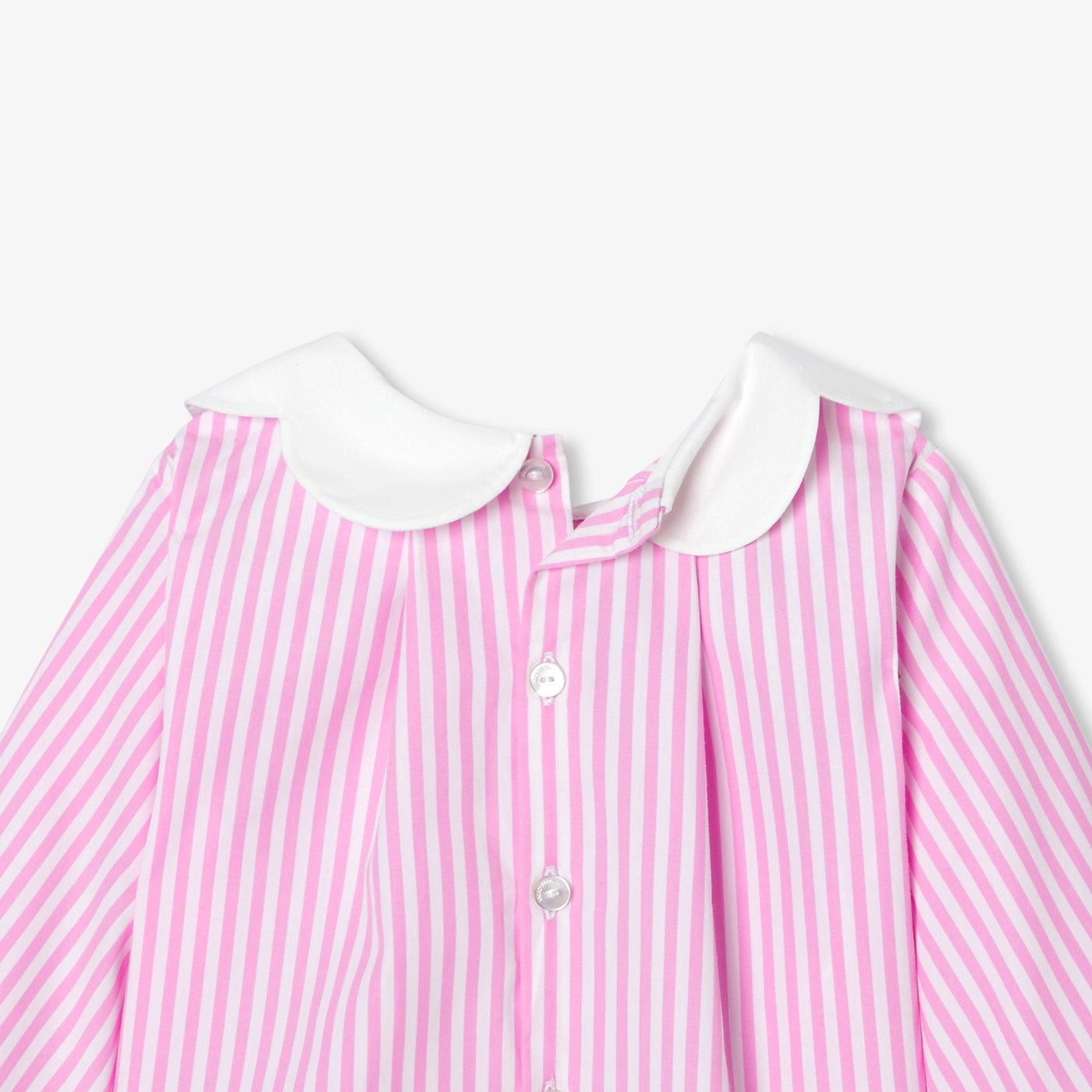 Baby girl striped poplin blouse - blanc/rose