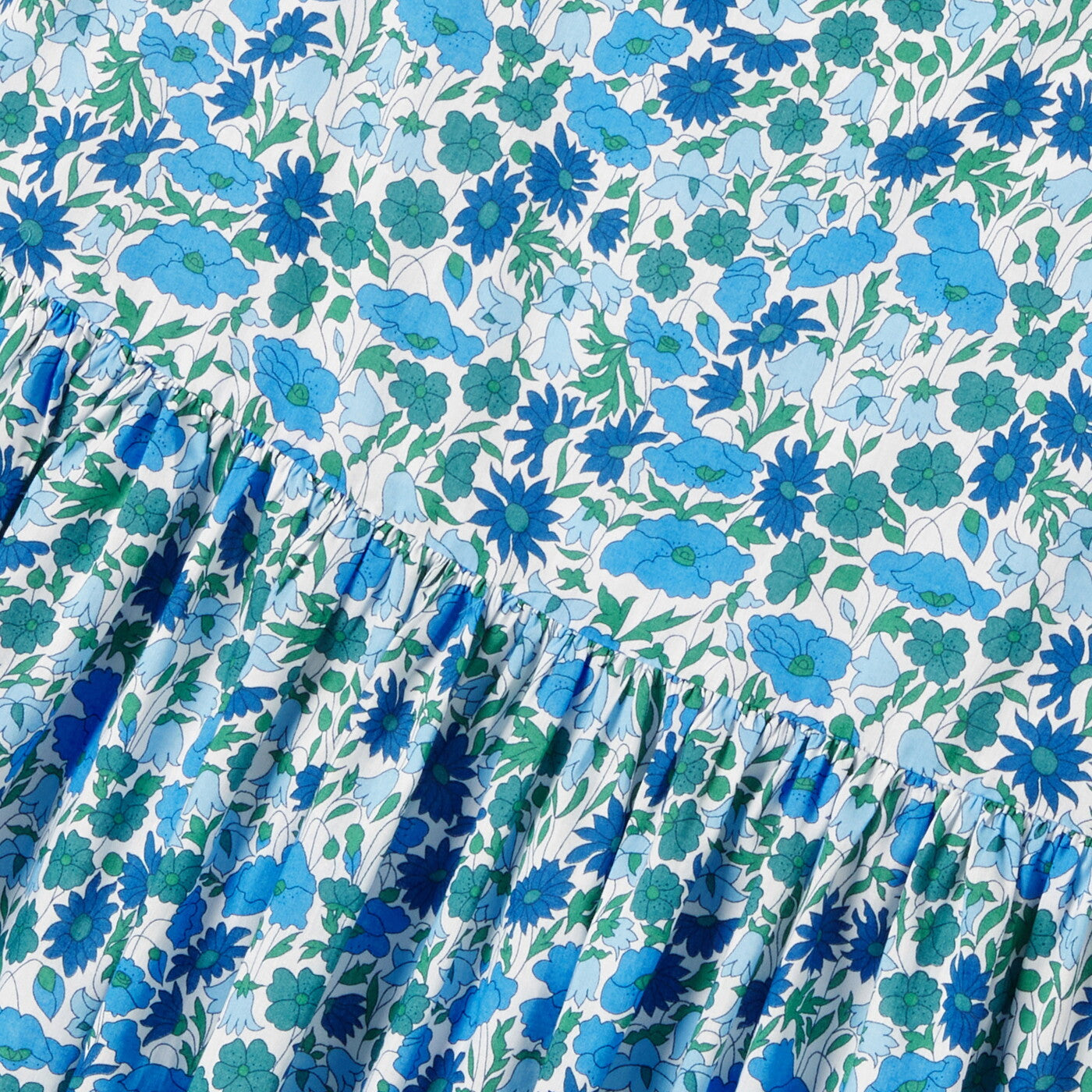 Girl puff sleeve dress in Liberty fabric - blanc/multico