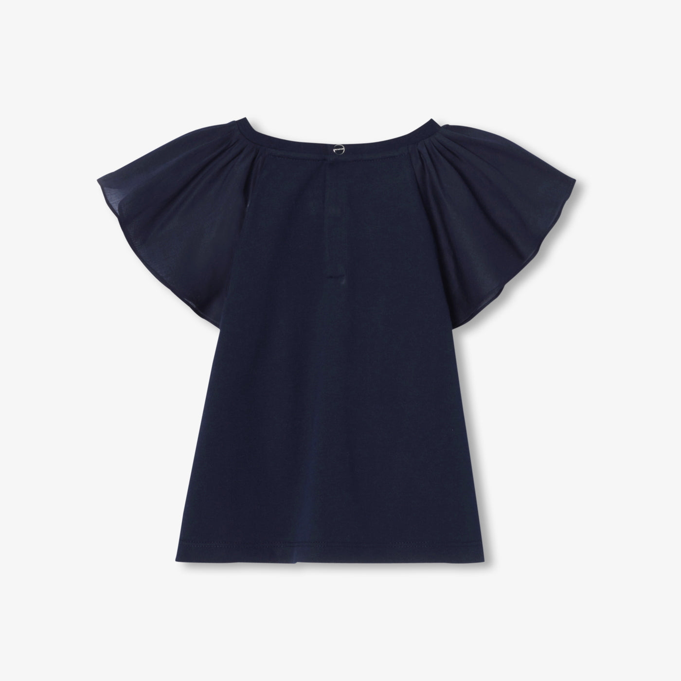 Girl ruffled sleeve T-shirt - marine jacadi