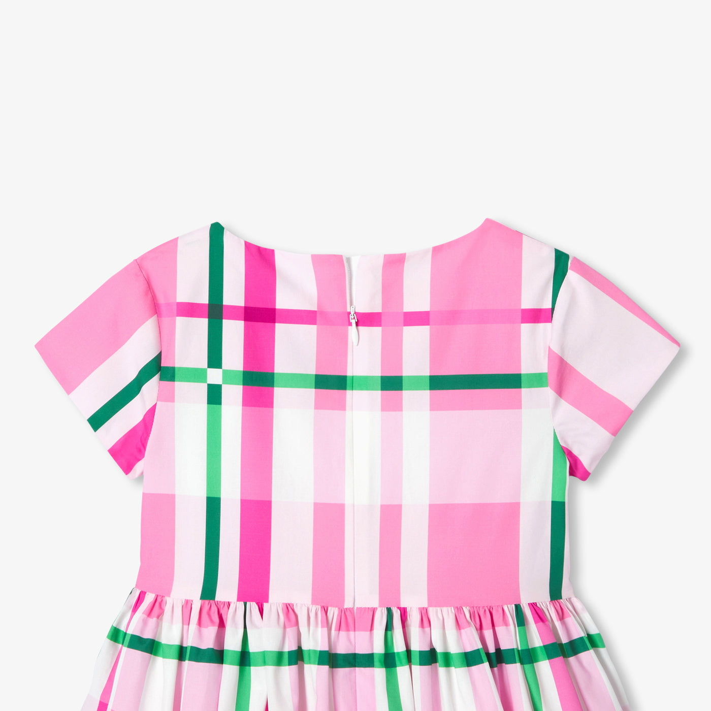 Girl checkered dress - rose/multico