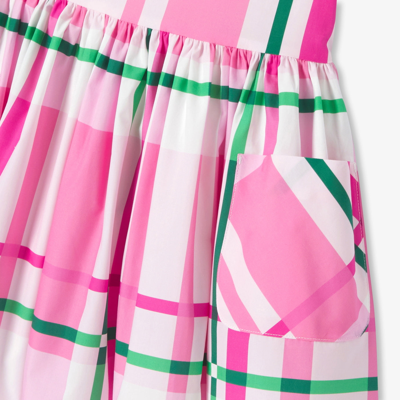 Girl checkered dress - rose/multico