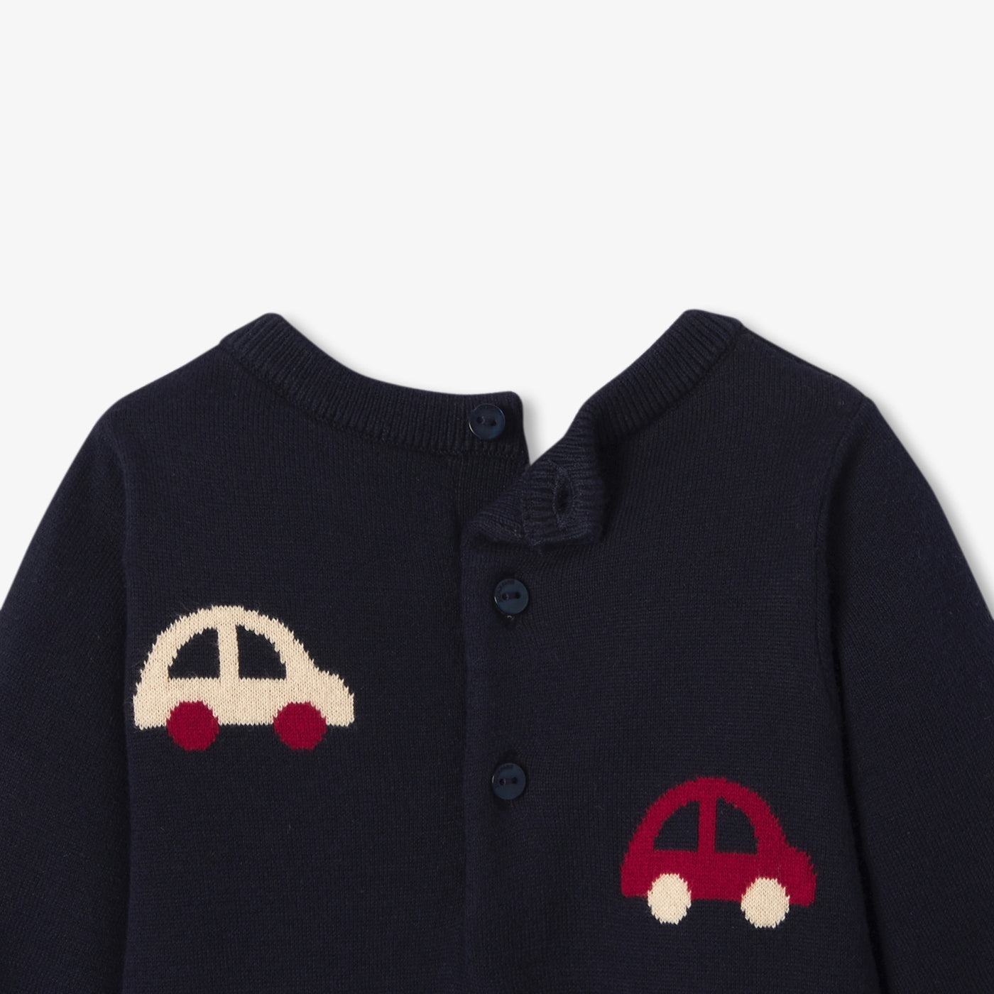 Baby boy pattern knit jumpsuit - marine/multico