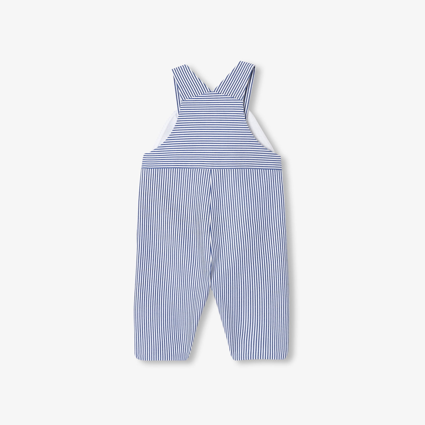 Baby boy striped twill overalls - bleu/blanc