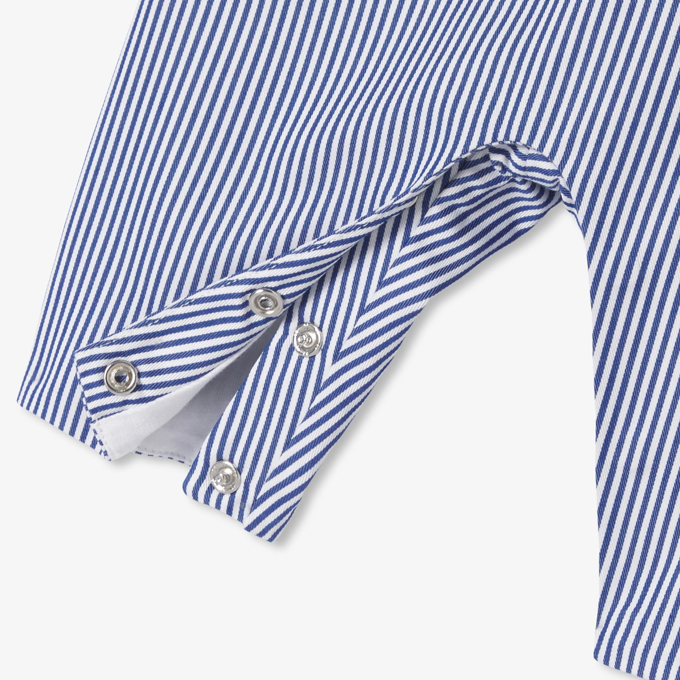 Baby boy striped twill overalls - bleu/blanc