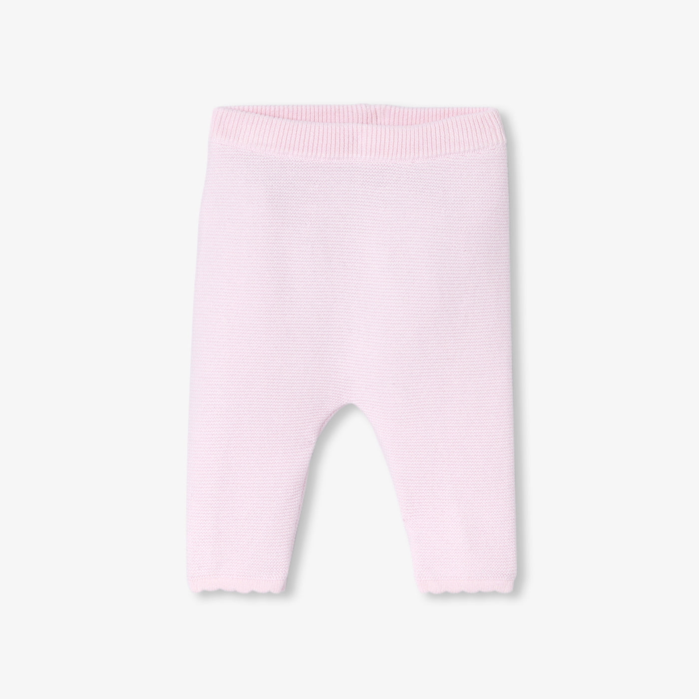 Baby girl garter stitch knit set - rose pale jacadi