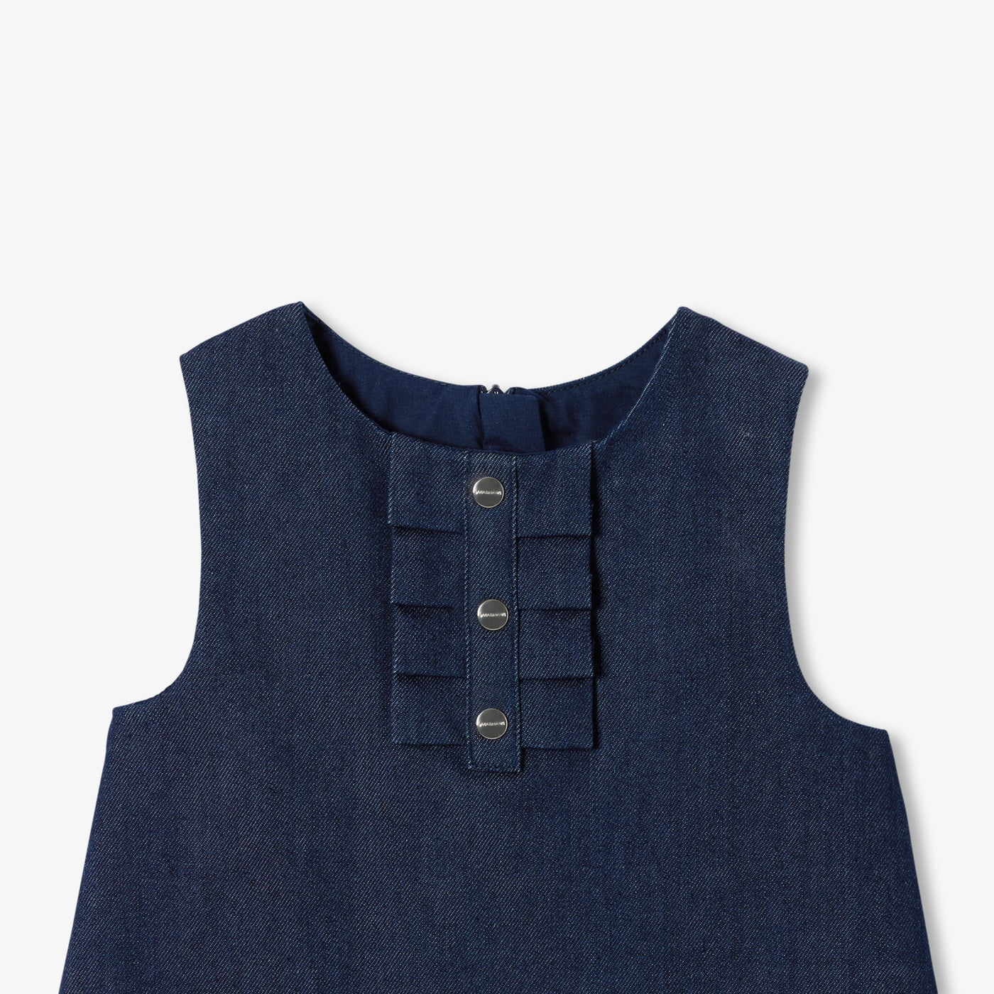 Baby girl denim pinafore dress - denim fonce