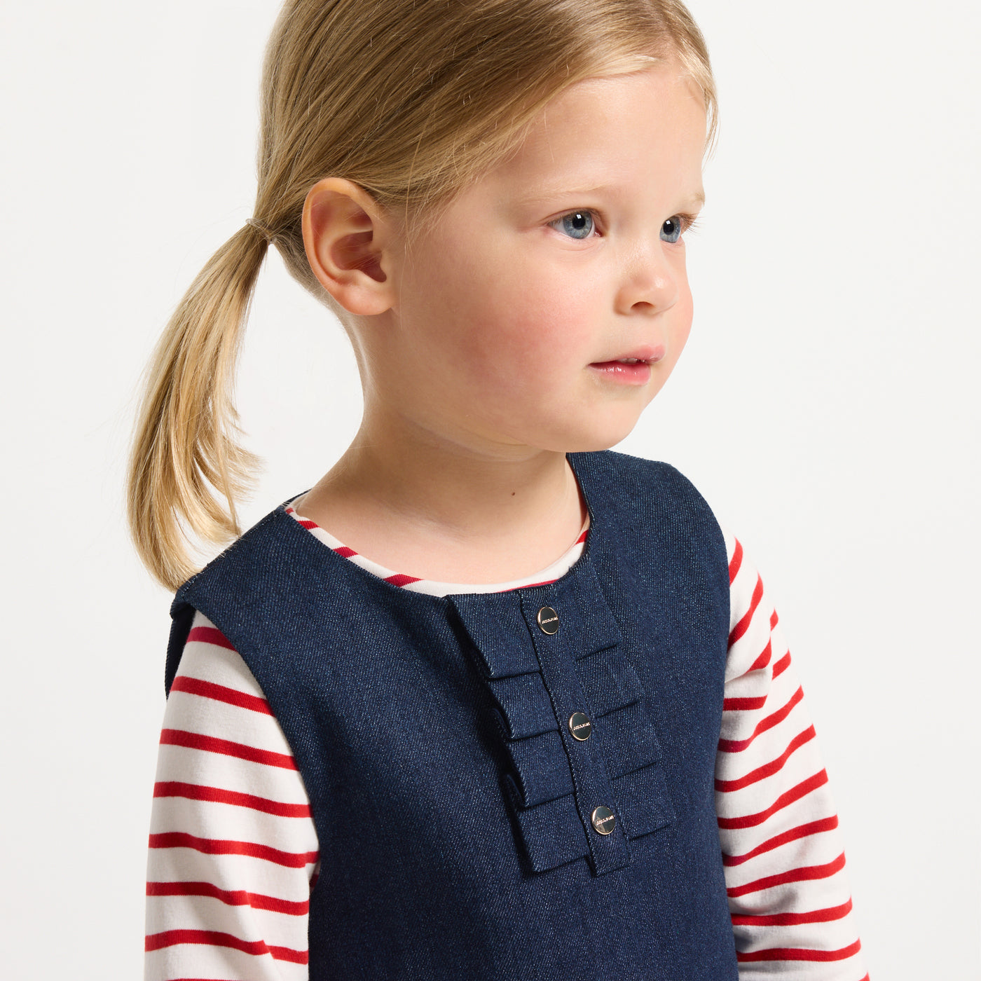 Baby girl denim pinafore dress - denim fonce