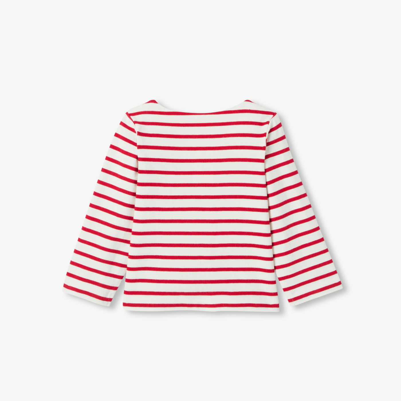 Baby girl lightweight fleece sailor top - blanc/rouge