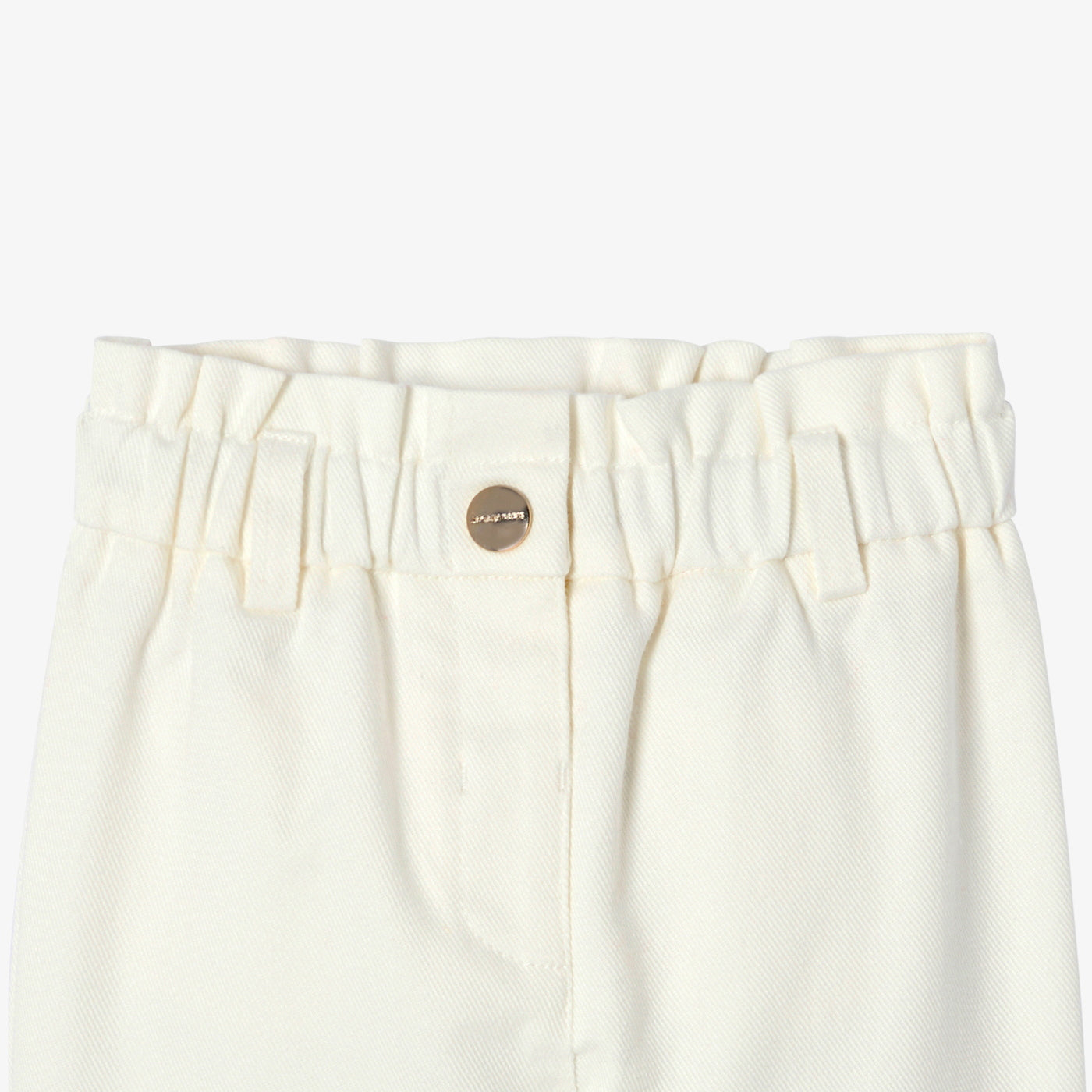 Baby girl cotton twill trousers - ecru
