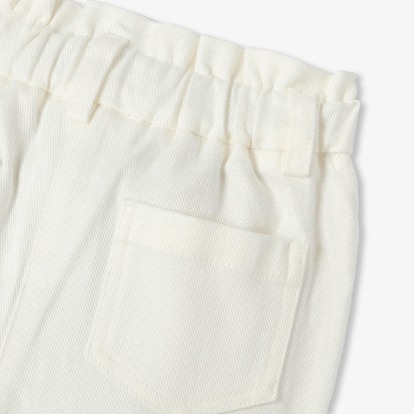 Baby girl cotton twill trousers - ecru