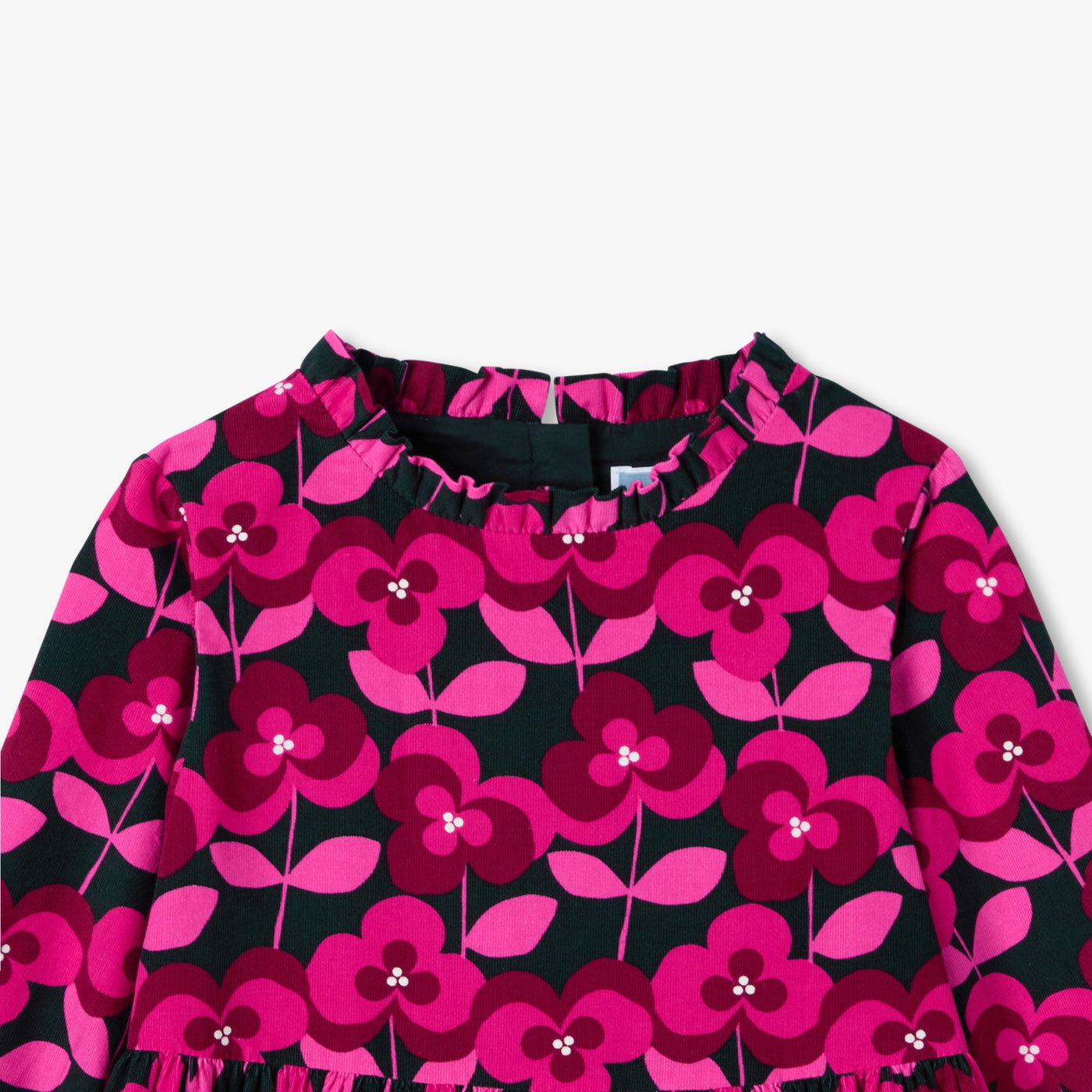 Girl floral velvet dress - rouge/multico