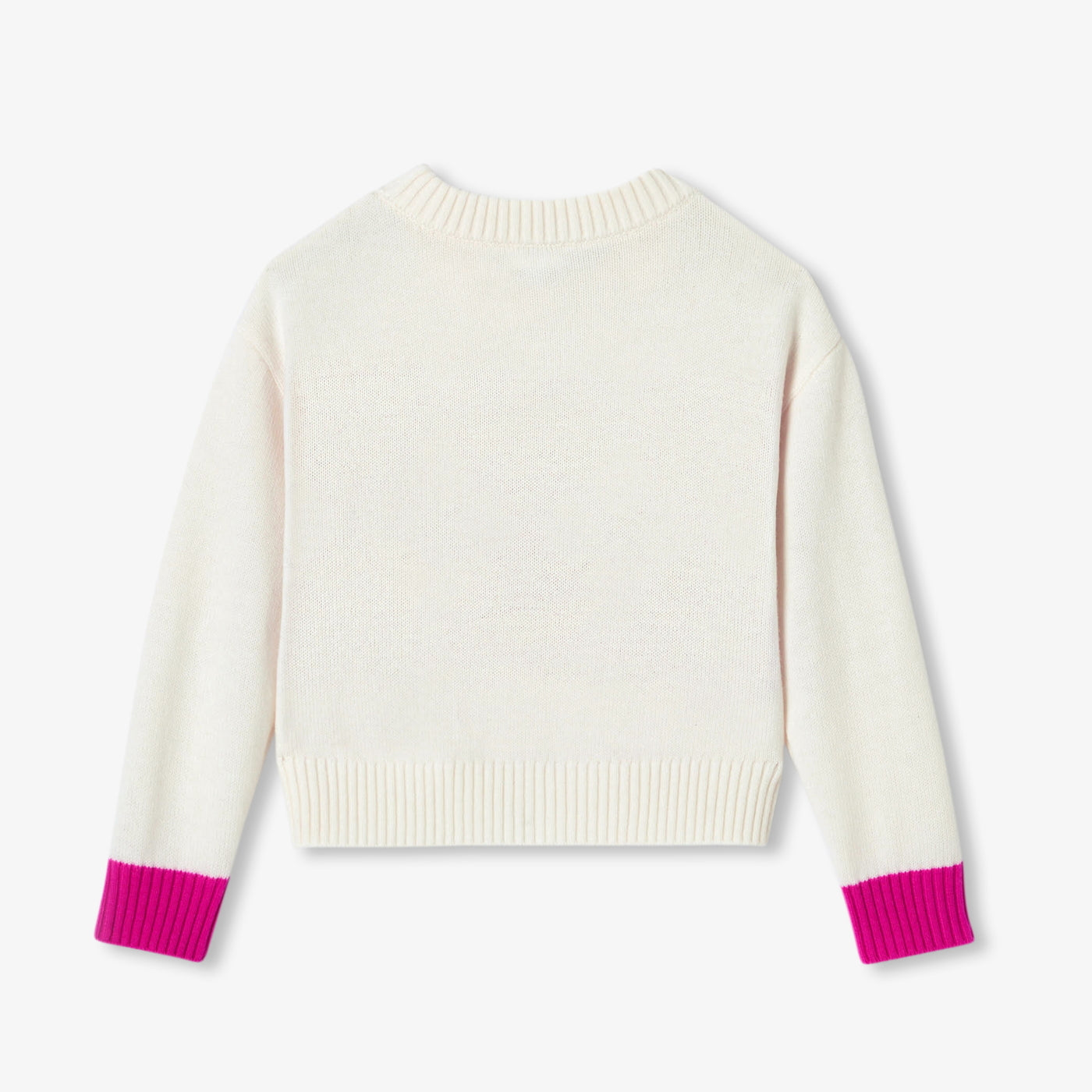 Girl jacquard heart jumper - blanc doux/multico