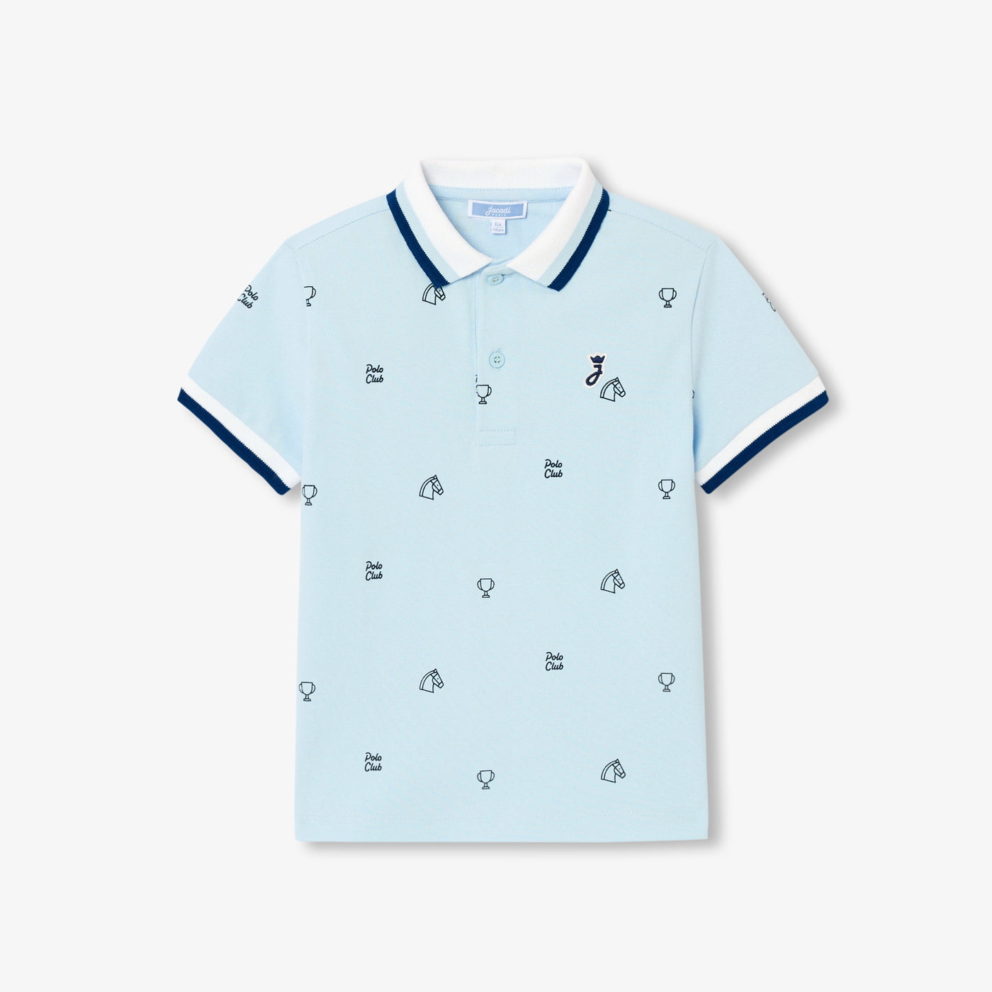 Boy mini cotton piqué polo shirt - nuage
