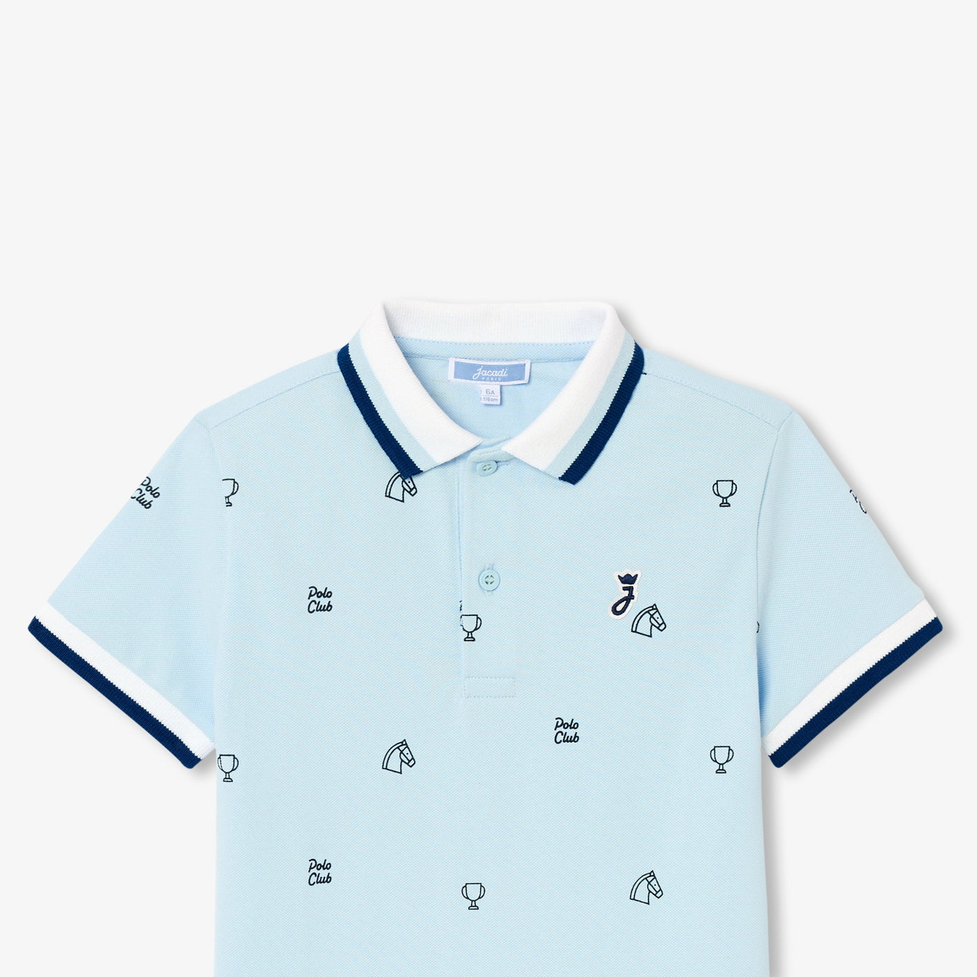 Boy mini cotton piqué polo shirt - nuage