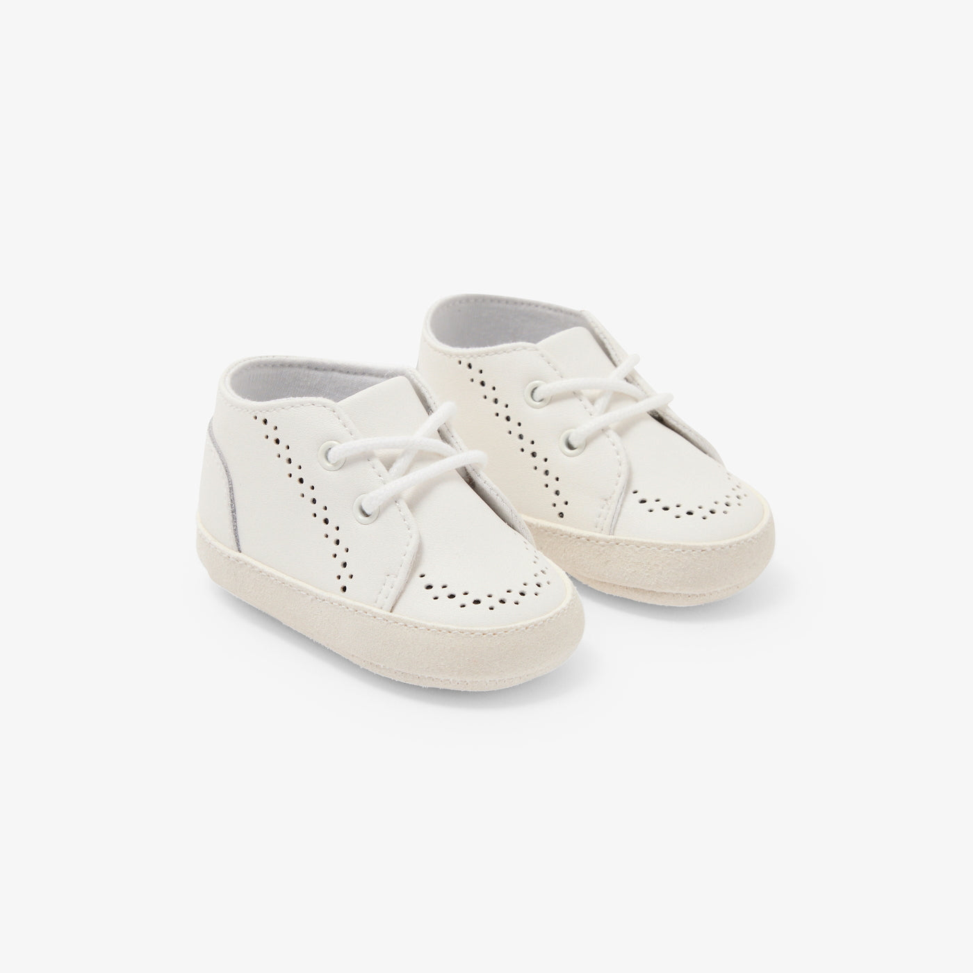Baby boy soft leather sneakers - blanc doux jacadi