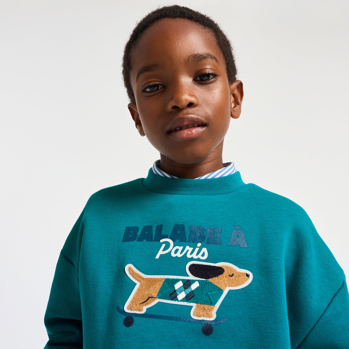Boy fleece sweatshirt - petrole