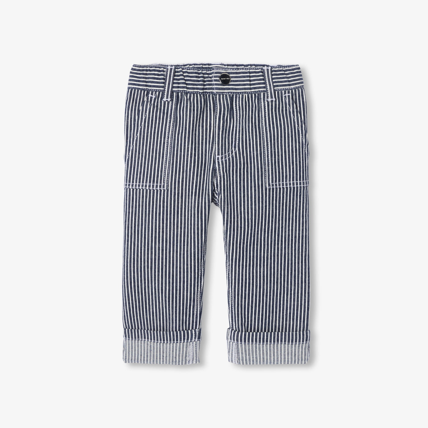 Baby striped twill trousers - bleu/blanc