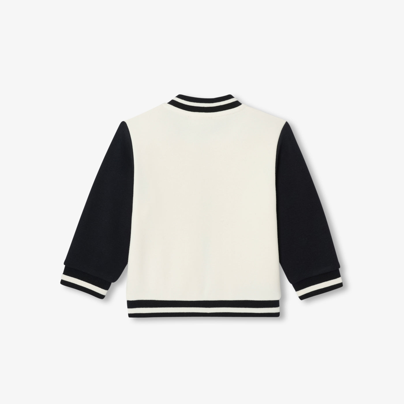 Baby boy zip-up fleece sweatshirt - marine/ecru