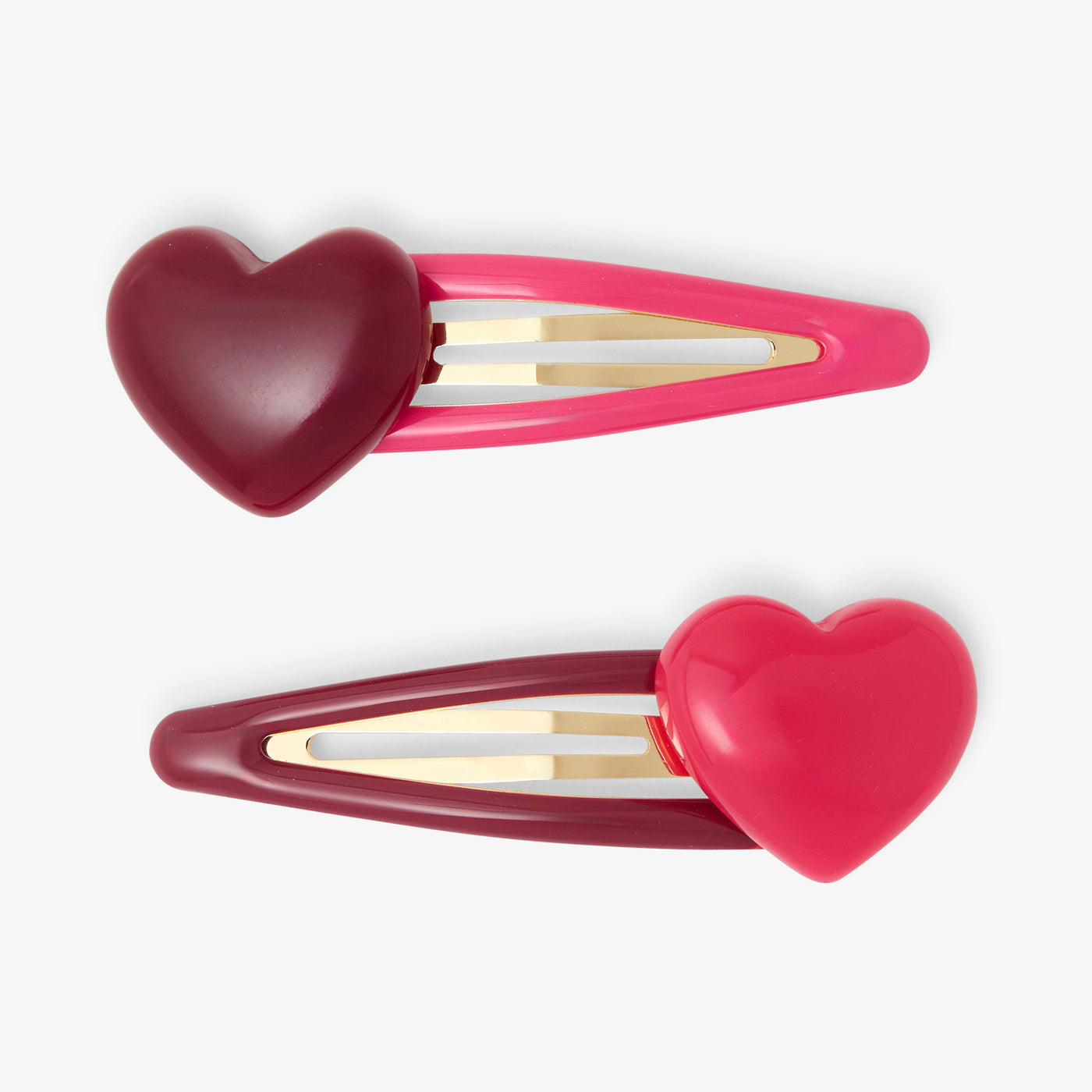 Girl snap hair clip duo - rose/rouge
