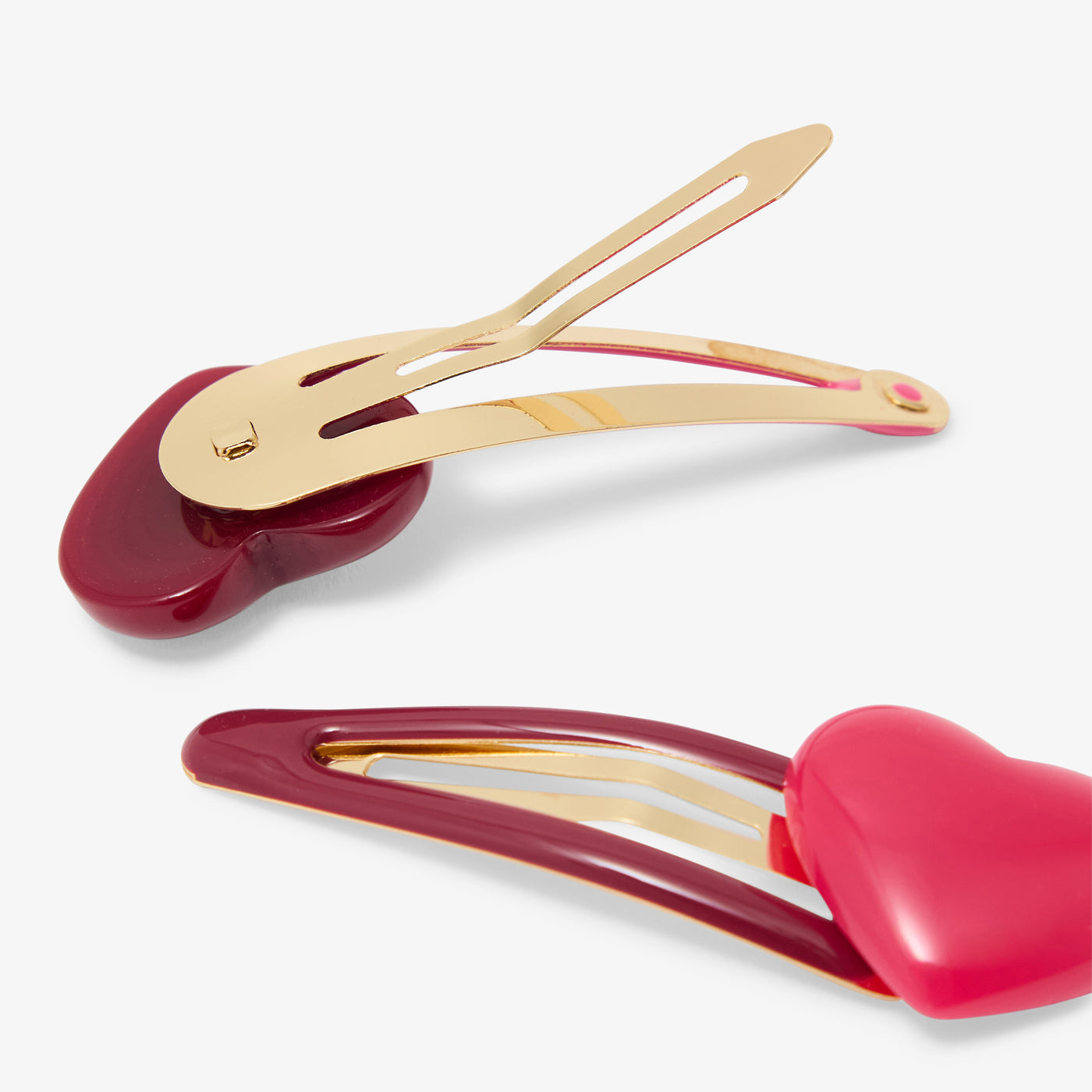 Girl snap hair clip duo - rose/rouge