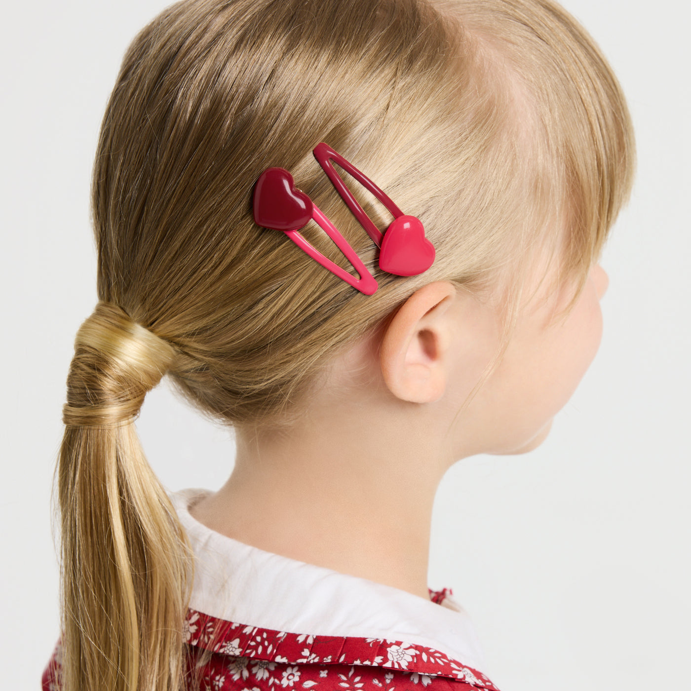 Girl snap hair clip duo - rose/rouge