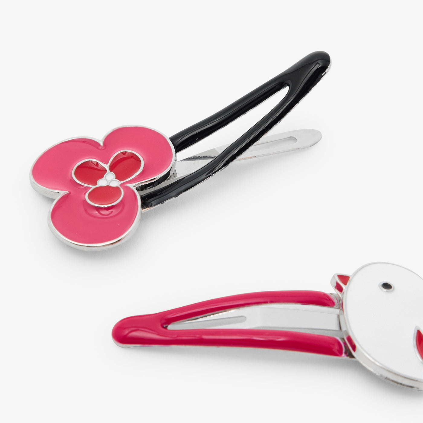 Baby girl hair clip duo - rose/bleu