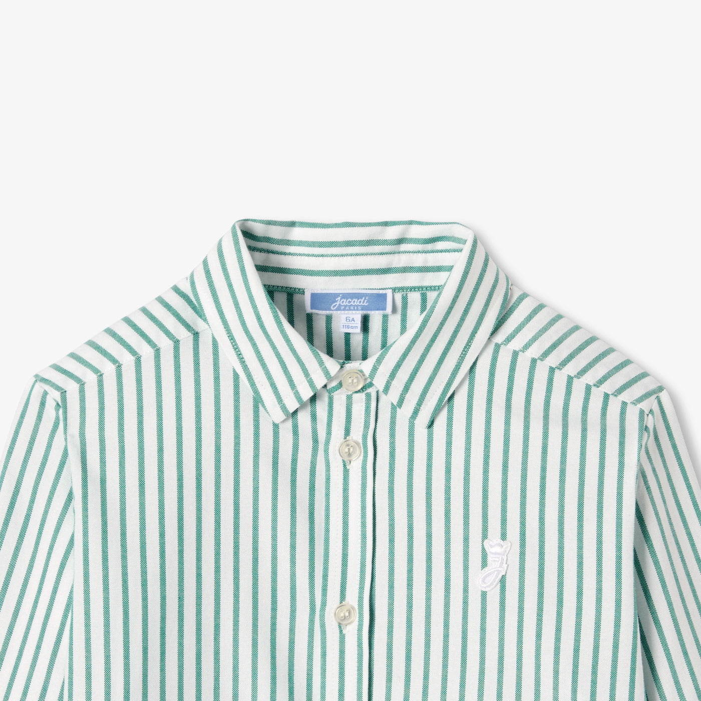 Child striped Oxford cotton shirt - blanc/vert