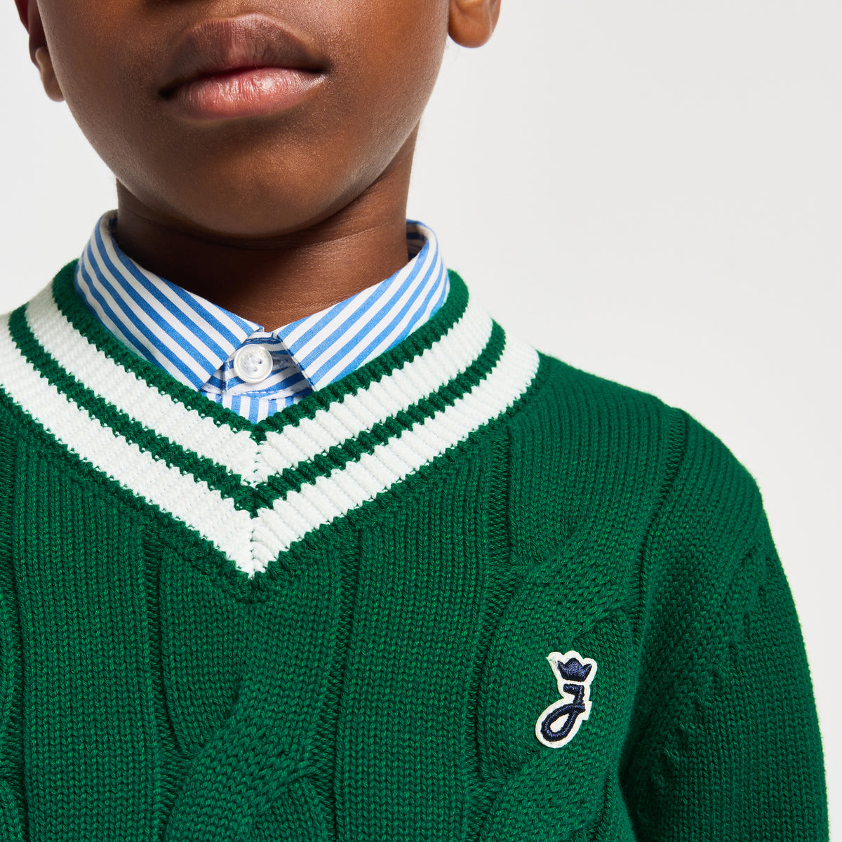 Child cotton cricket jumper - vert cresson