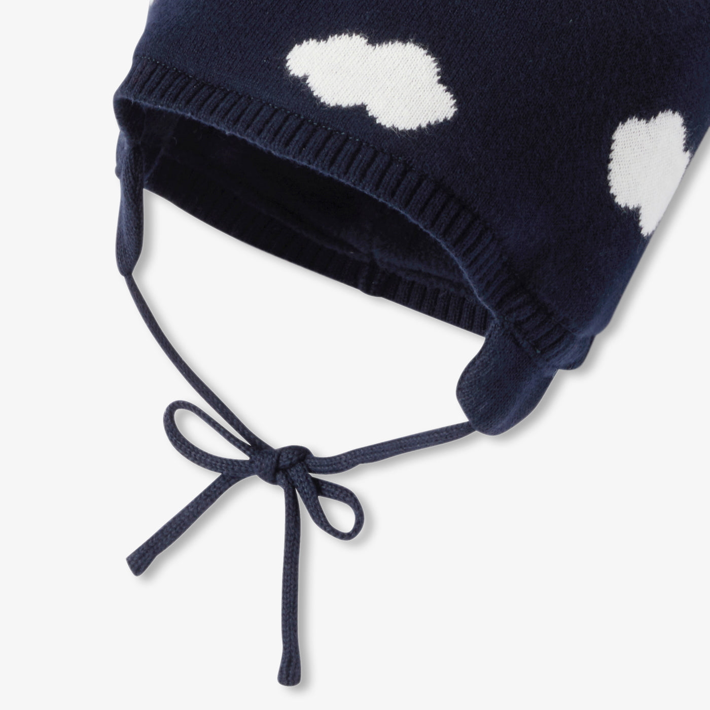 Baby cloud pattern beanie - marine/blanc