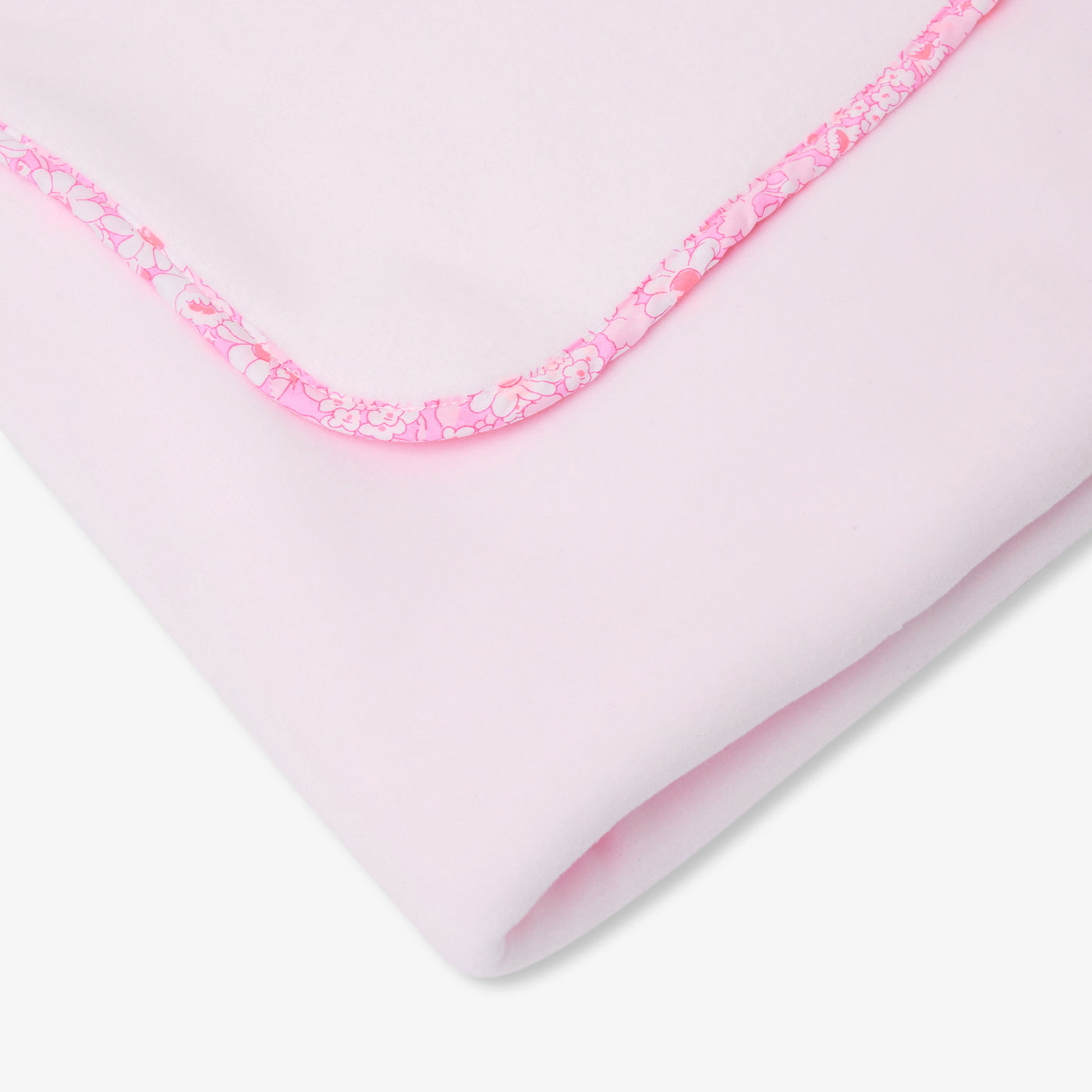 Baby girl fleece and Liberty fabric blanket - rose/multico