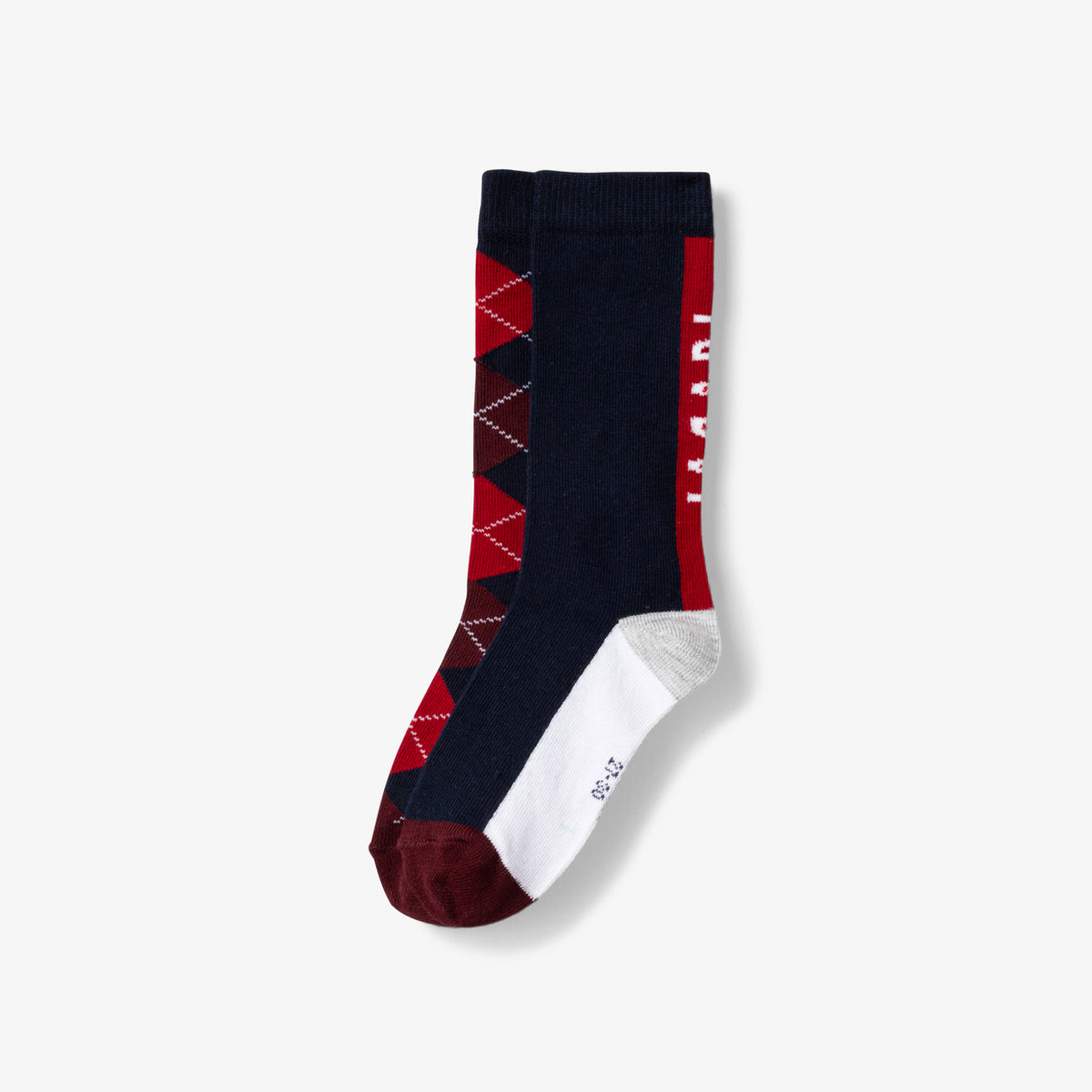 Boy knee-high socks duo - marine/rouge