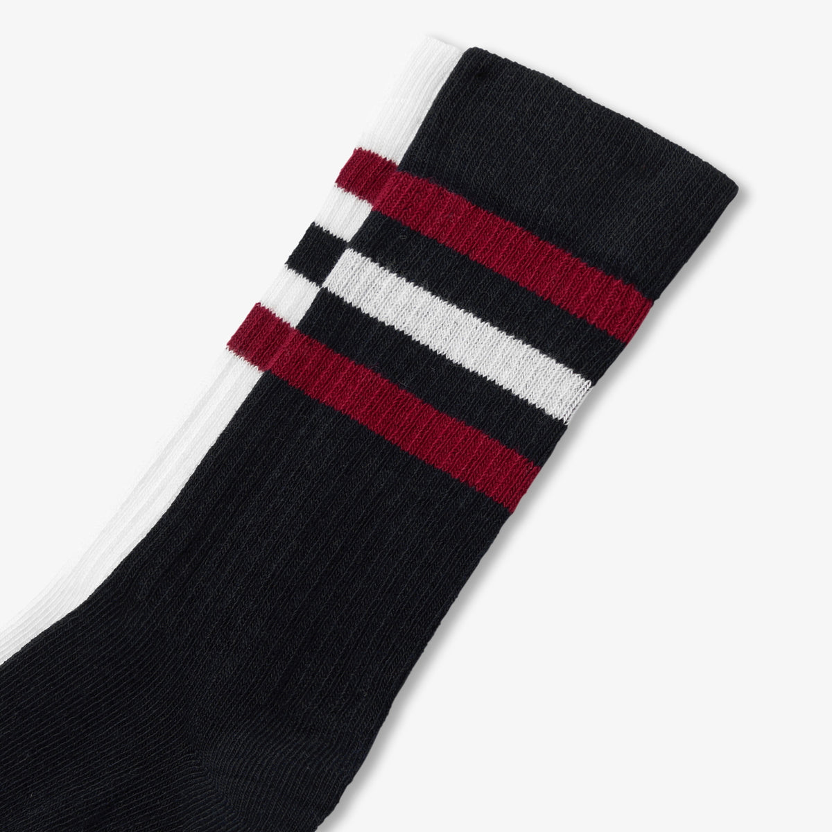 Boy duo of mid-calf socks - blanc doux/multico