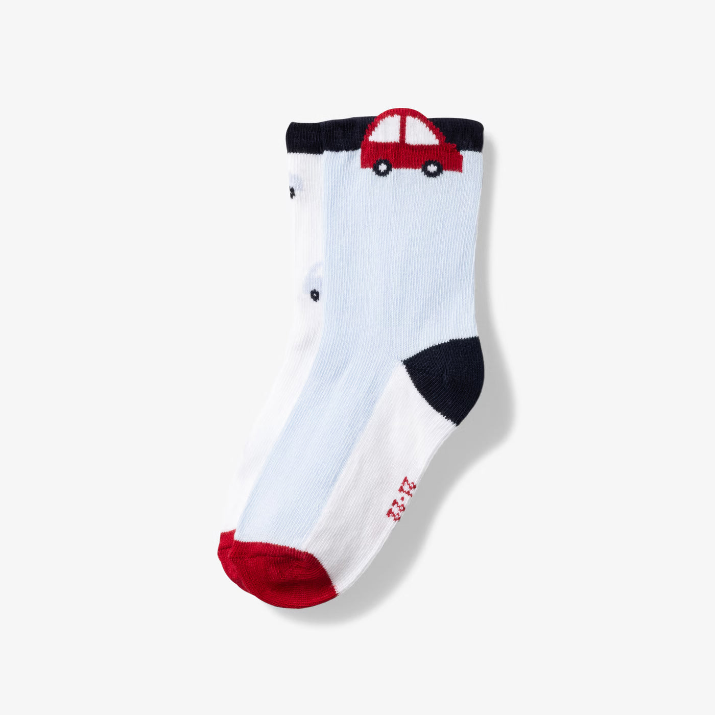 Baby boy cotton sock duo - white/multicolor