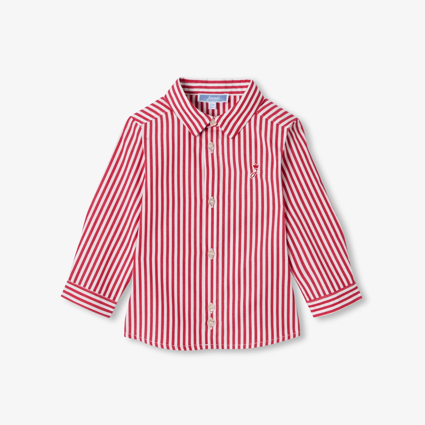 Baby boy striped poplin shirt - blanc/rouge