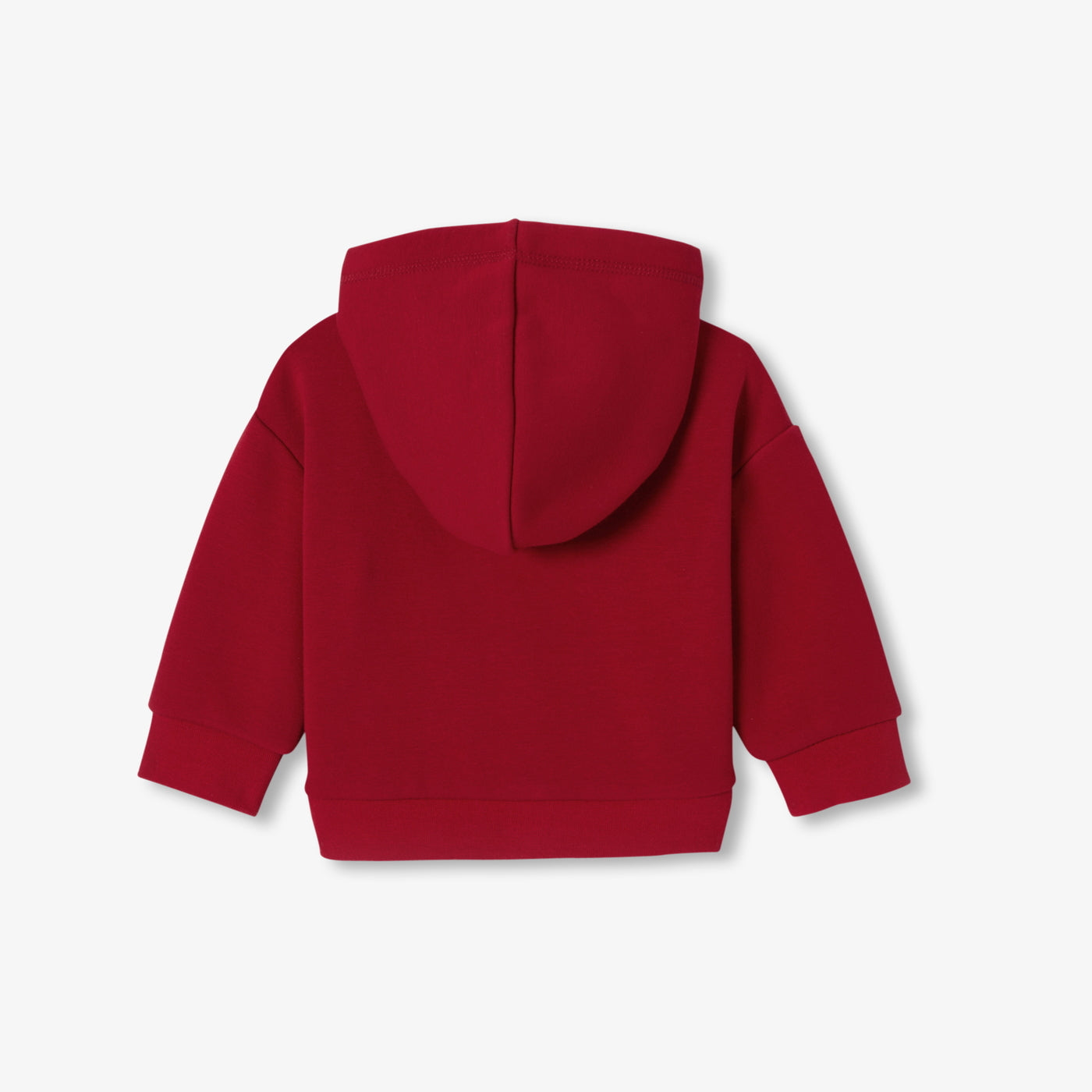 Baby boy fleece hooded sweatshirt - rouge ecarlate